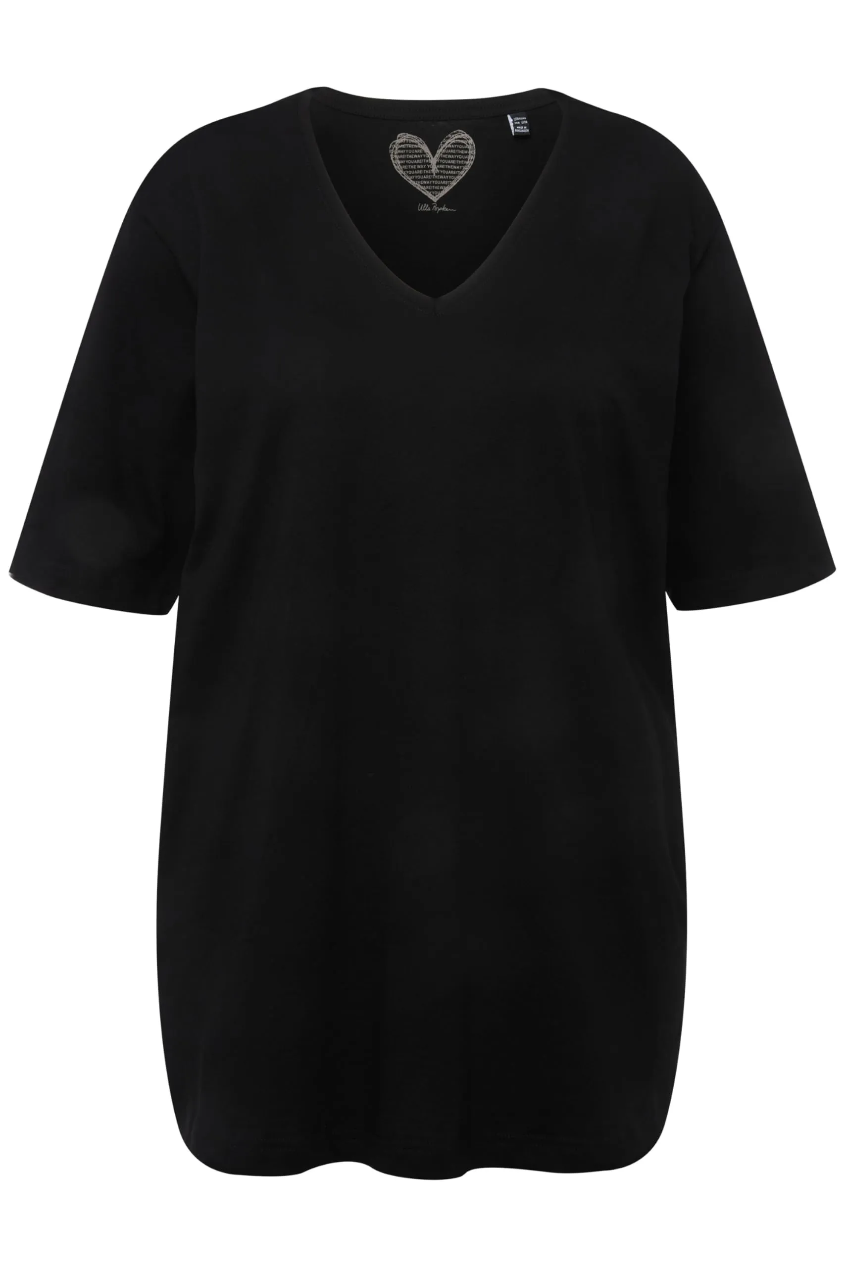 Ulla Popken Maglietta Basic Scollo a V Mezza Manica Nero 56-58 - immagine 4