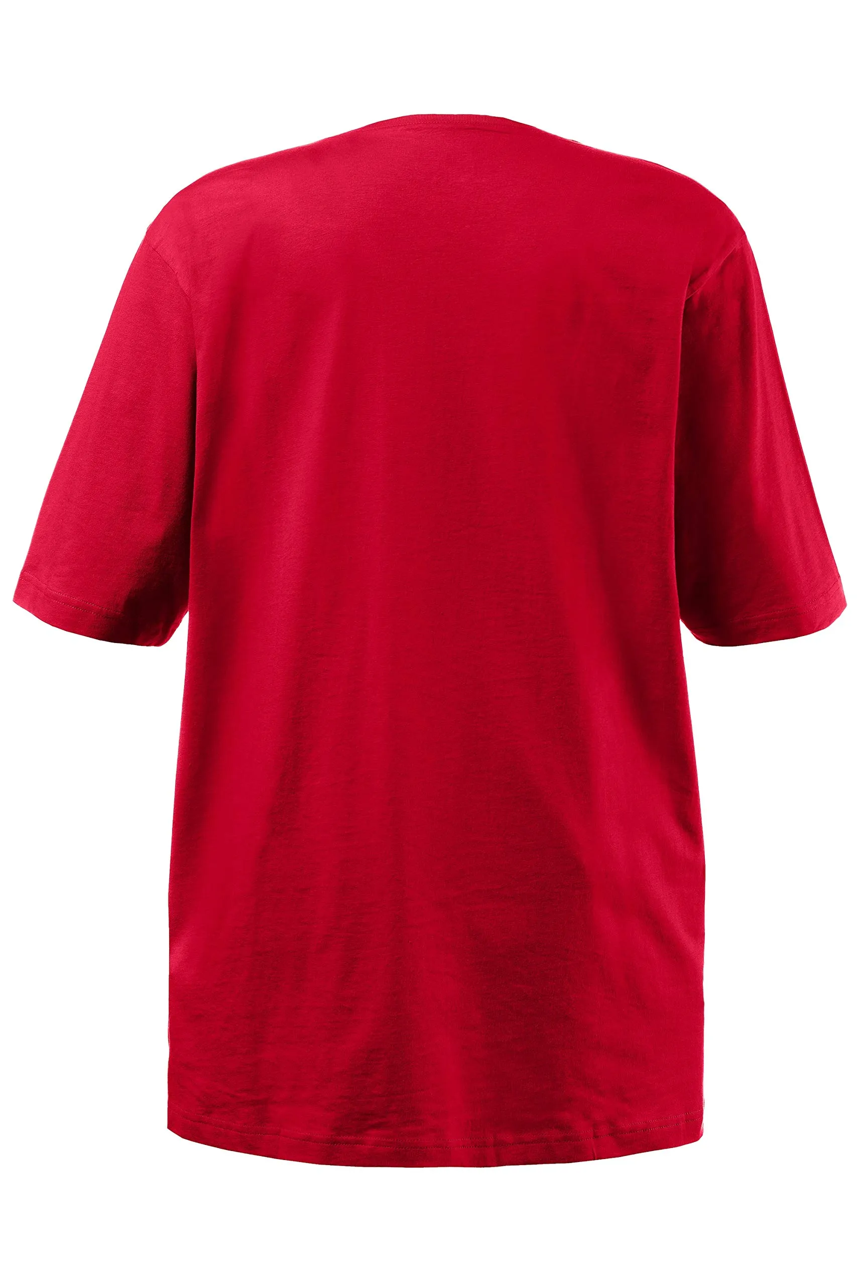 Ulla Popken Maglietta Basic Scollo a V Rilassata Mezza Manica Donna, Papavero, 64-66 - immagine 6
