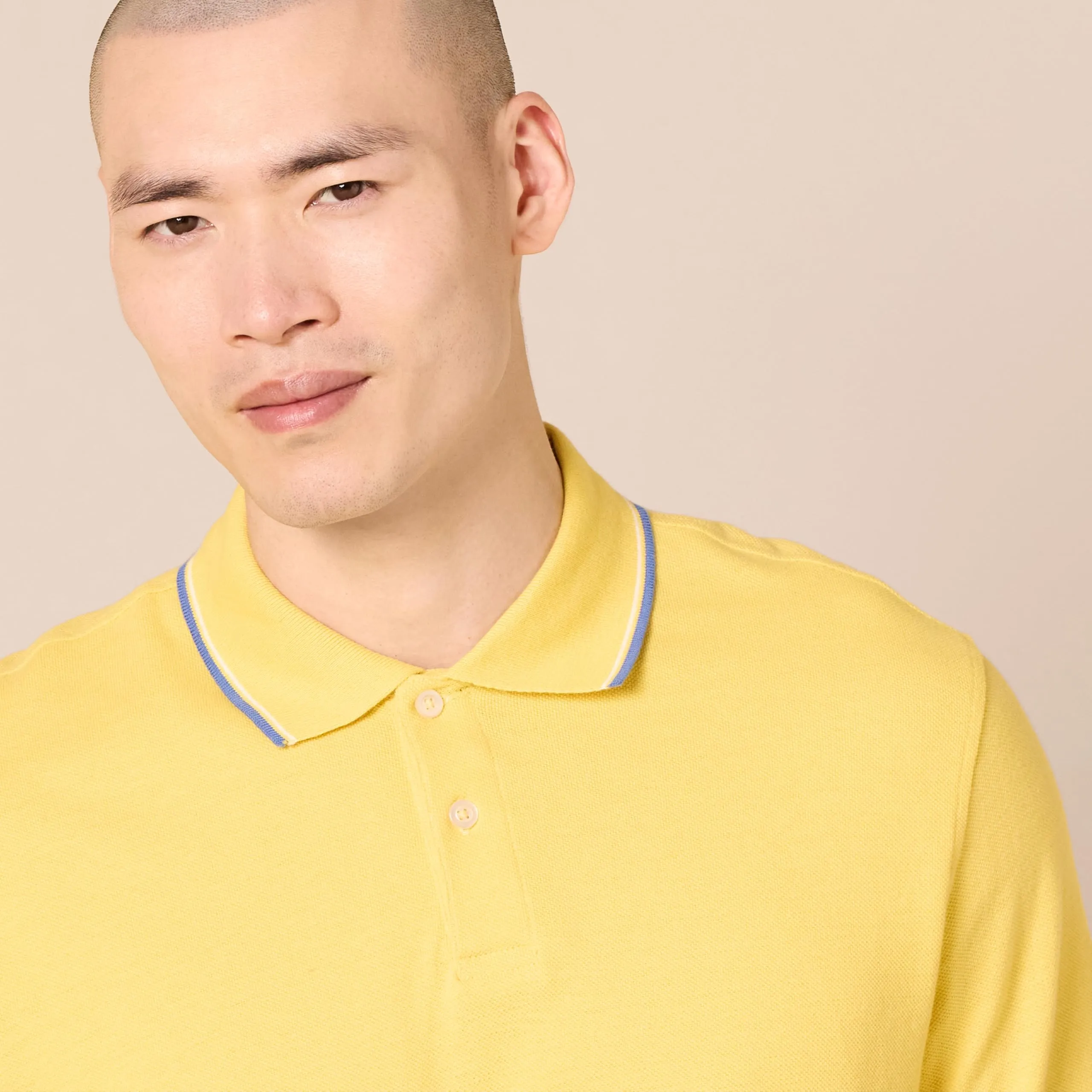 Amazon Essentials Polo in Piqué di Cotone Slim Uomo, Giallo Thin Stripe, XXL - immagine 4