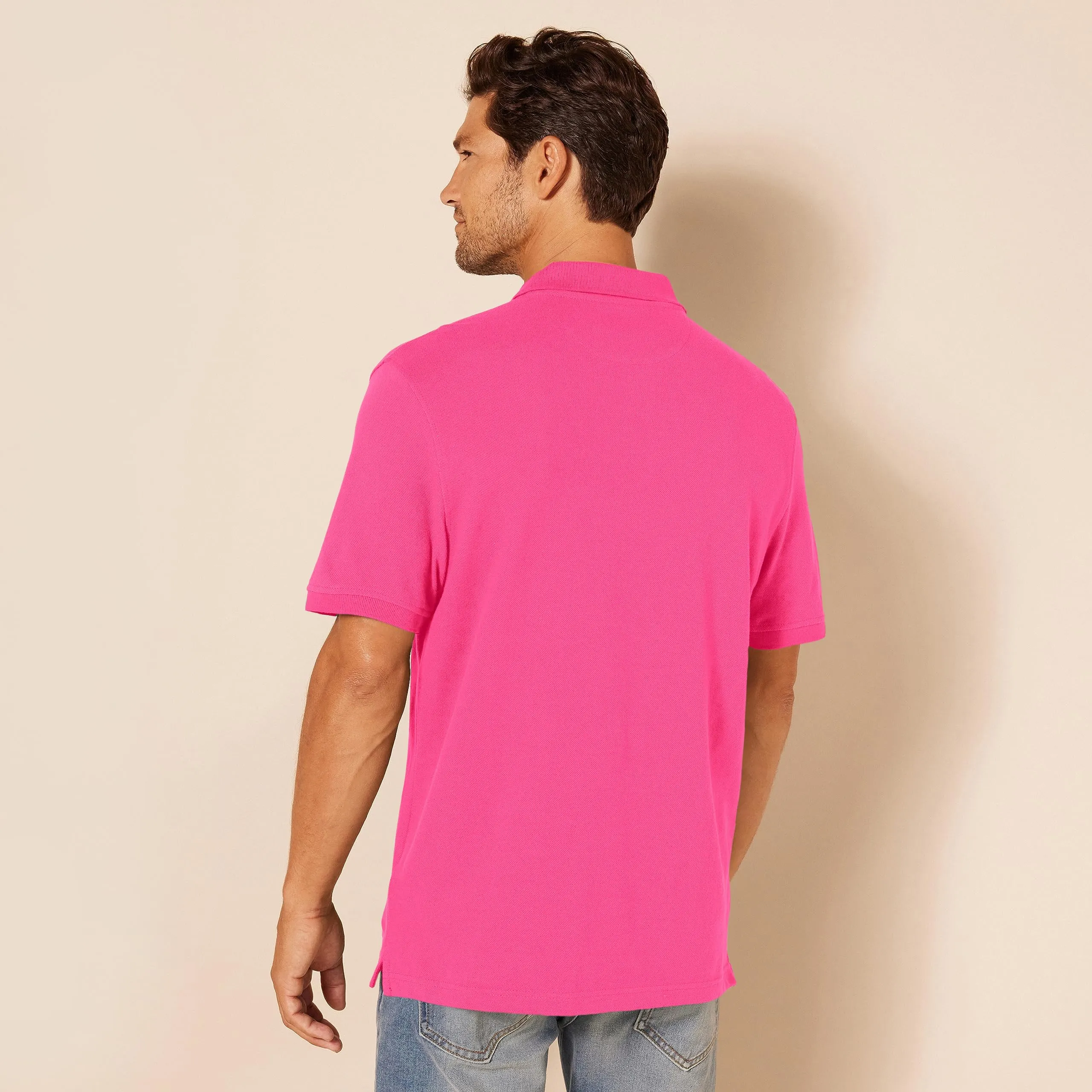 Amazon Essentials Polo in Piqué di Cotone Slim Uomo, Rosa Shocking, XL - immagine 3
