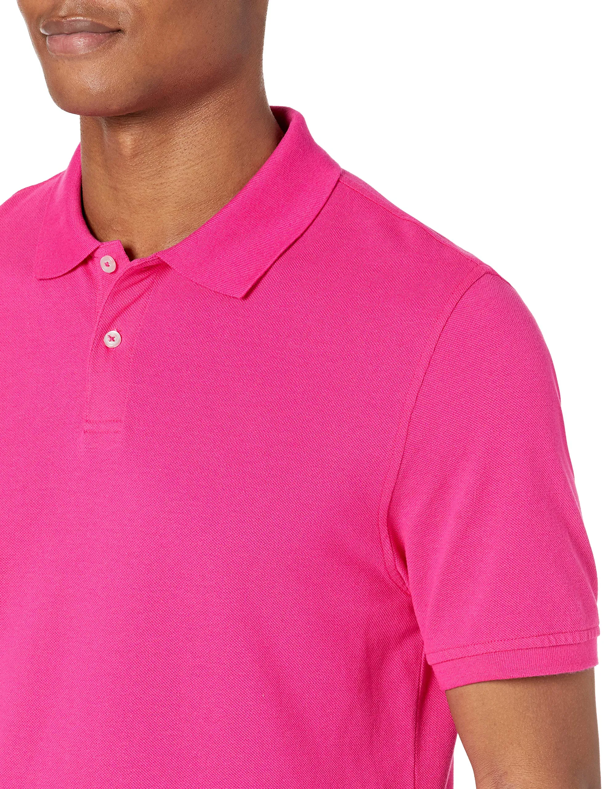 Amazon Essentials Polo in Piqué di Cotone Slim Uomo, Rosa Shocking, XL - immagine 5