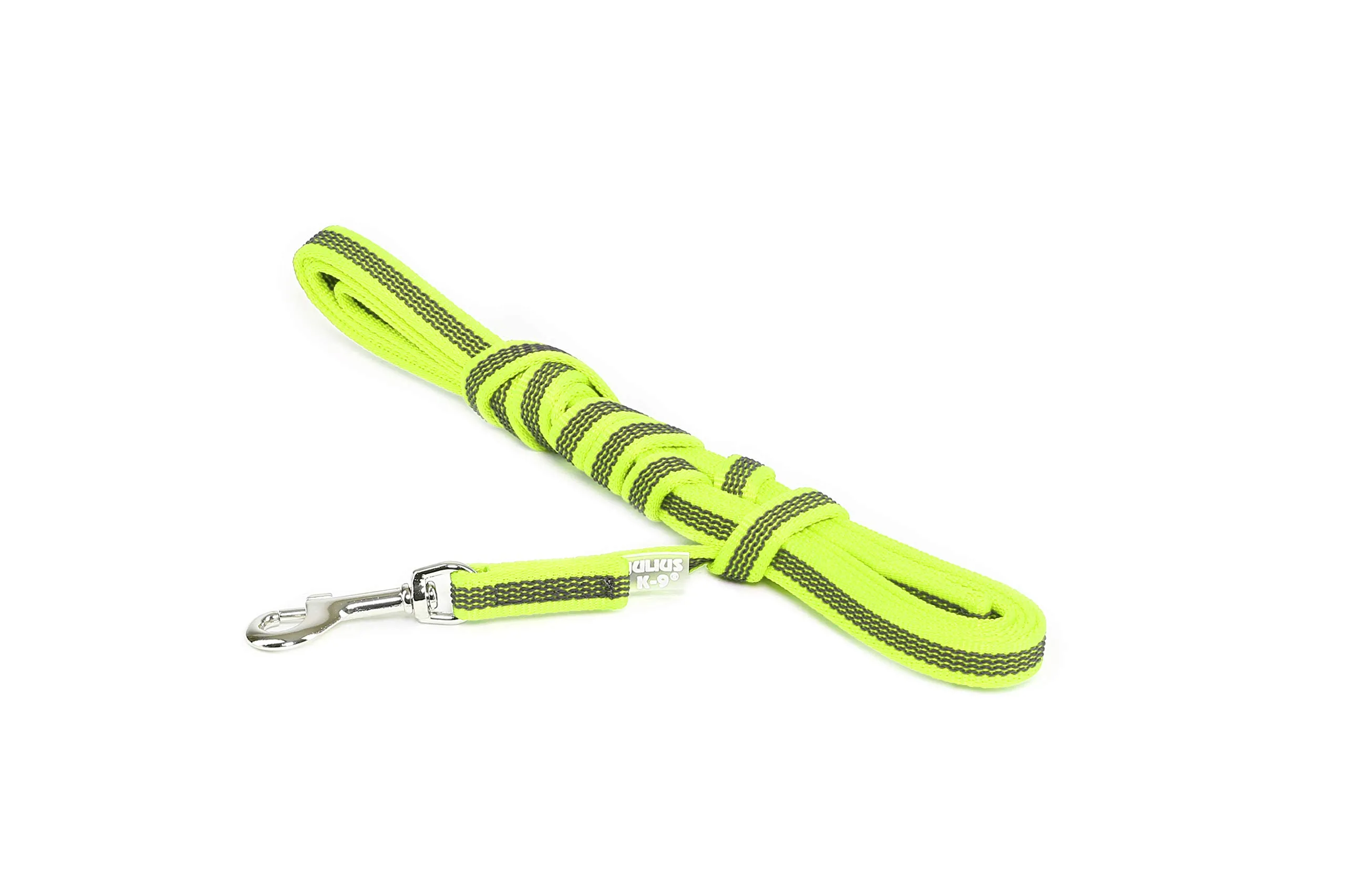 Julius-K9 Color & Gray Super Presa Guinzaglio Con Manico, 14 mm x 3 m, Giallo Neon - immagine 3