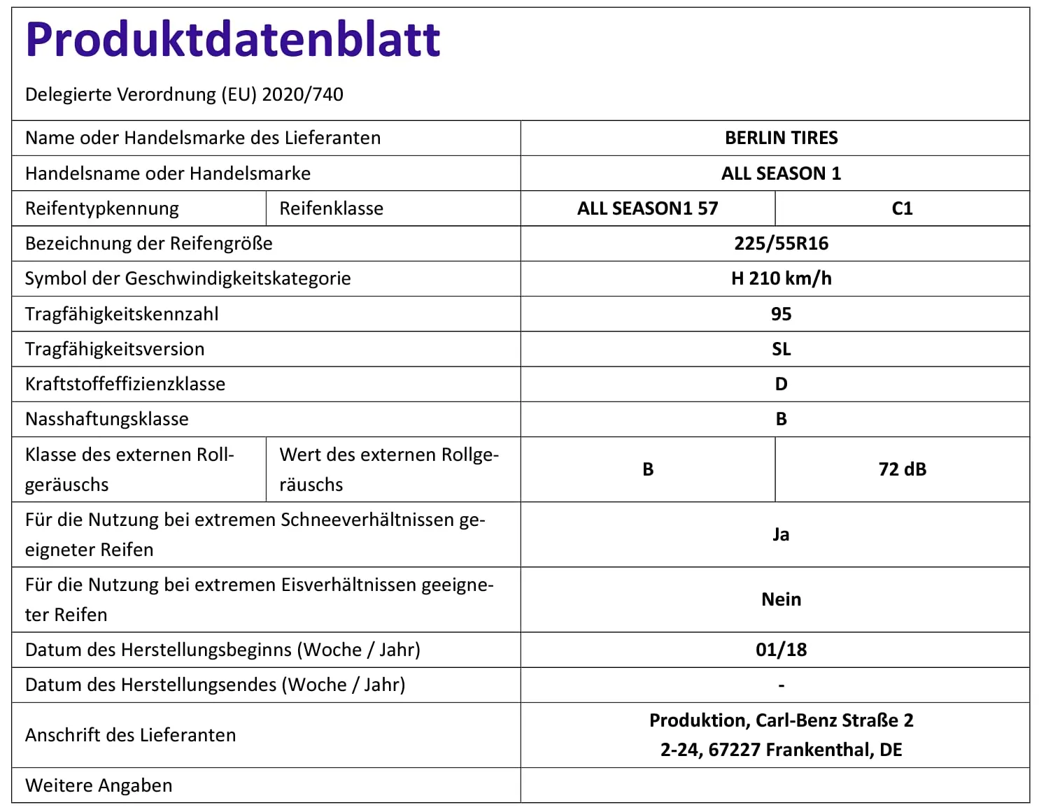 Berlin Tires All Season 1 225/55 R16 95H - immagine 5