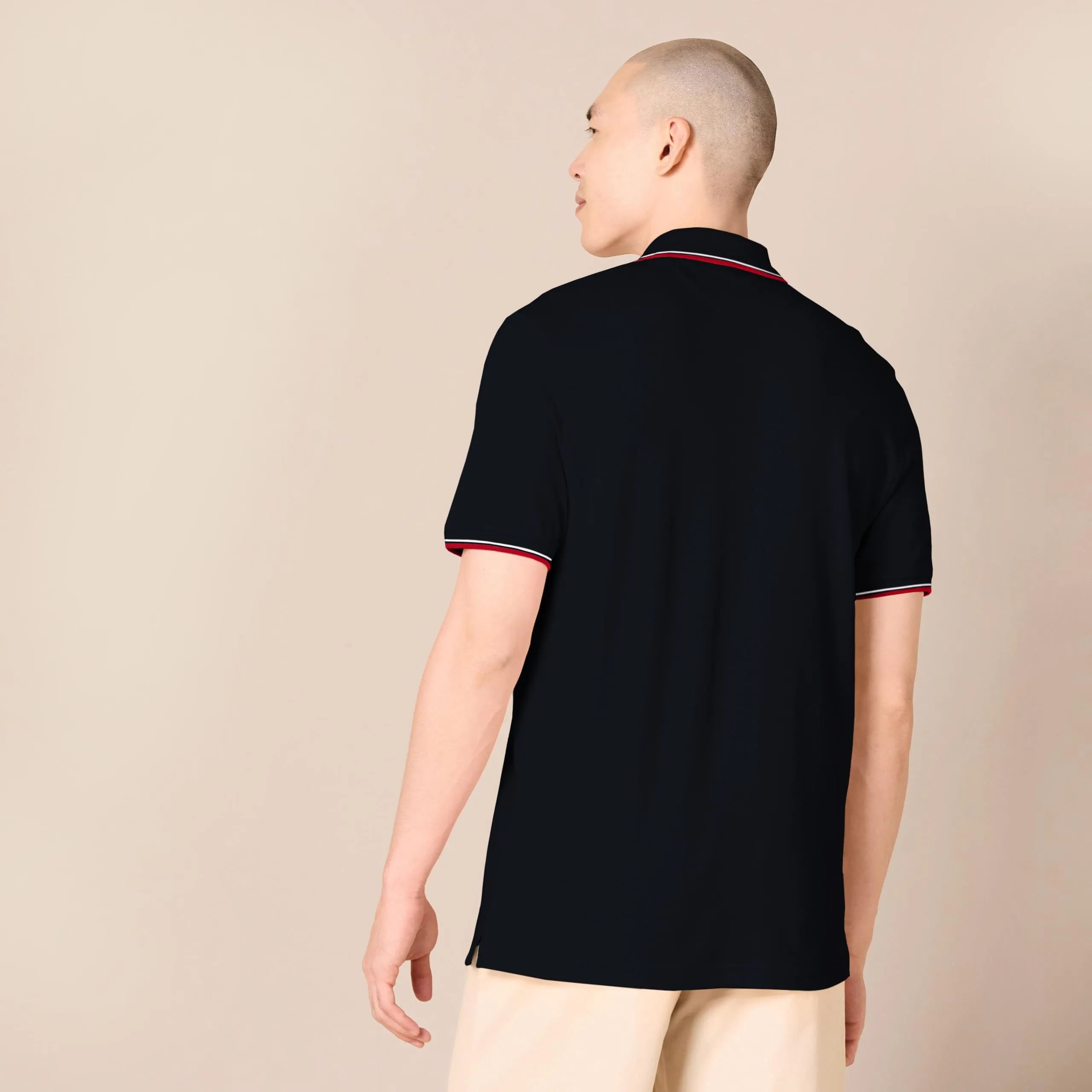 Amazon Essentials Polo in Piqué di Cotone Slim Uomo, Nero Thin Stripe, XS - immagine 2