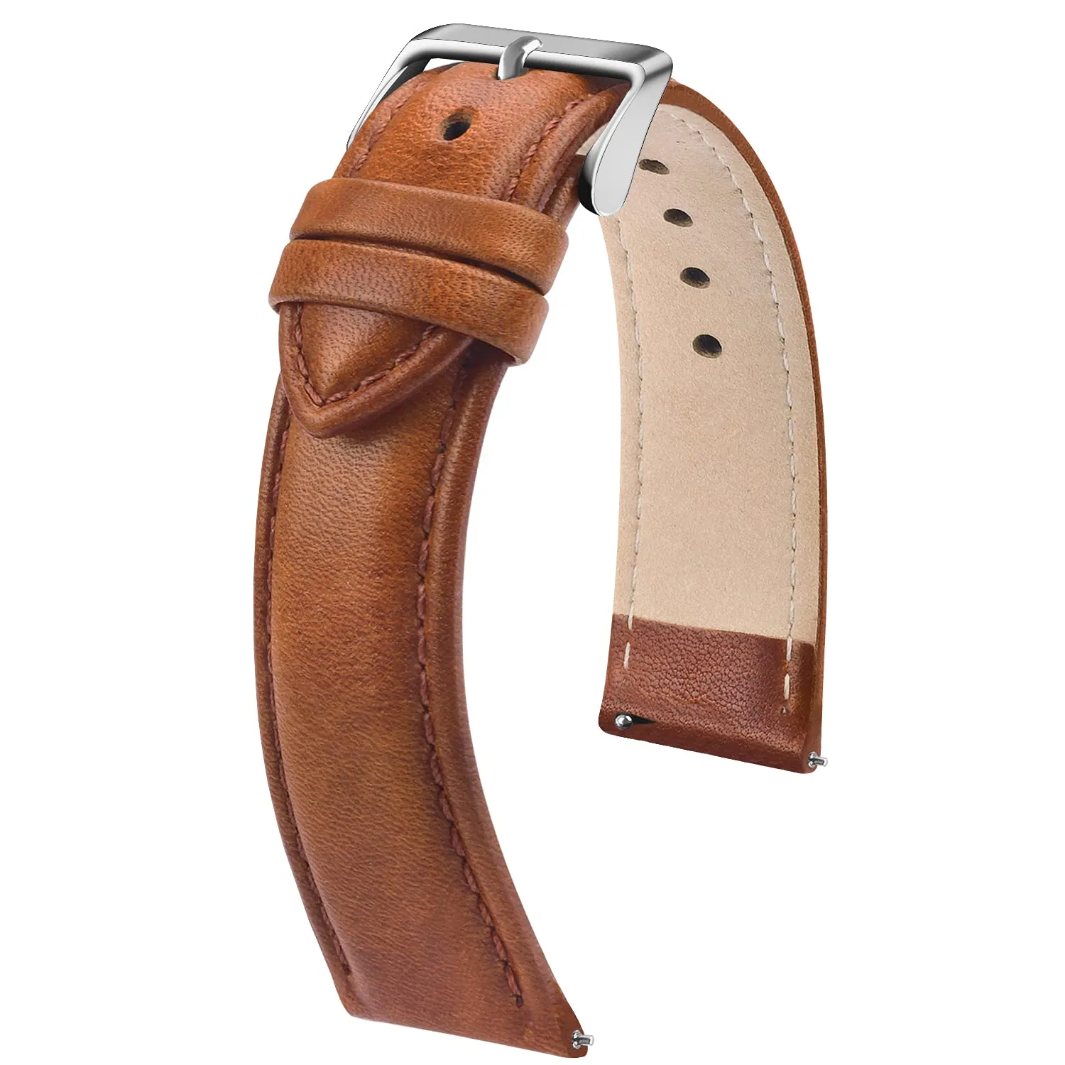 Fullmosa Cinturino Orologio 20mm in Vera Pelle a Sgancio Rapido, Marrone - immagine 1