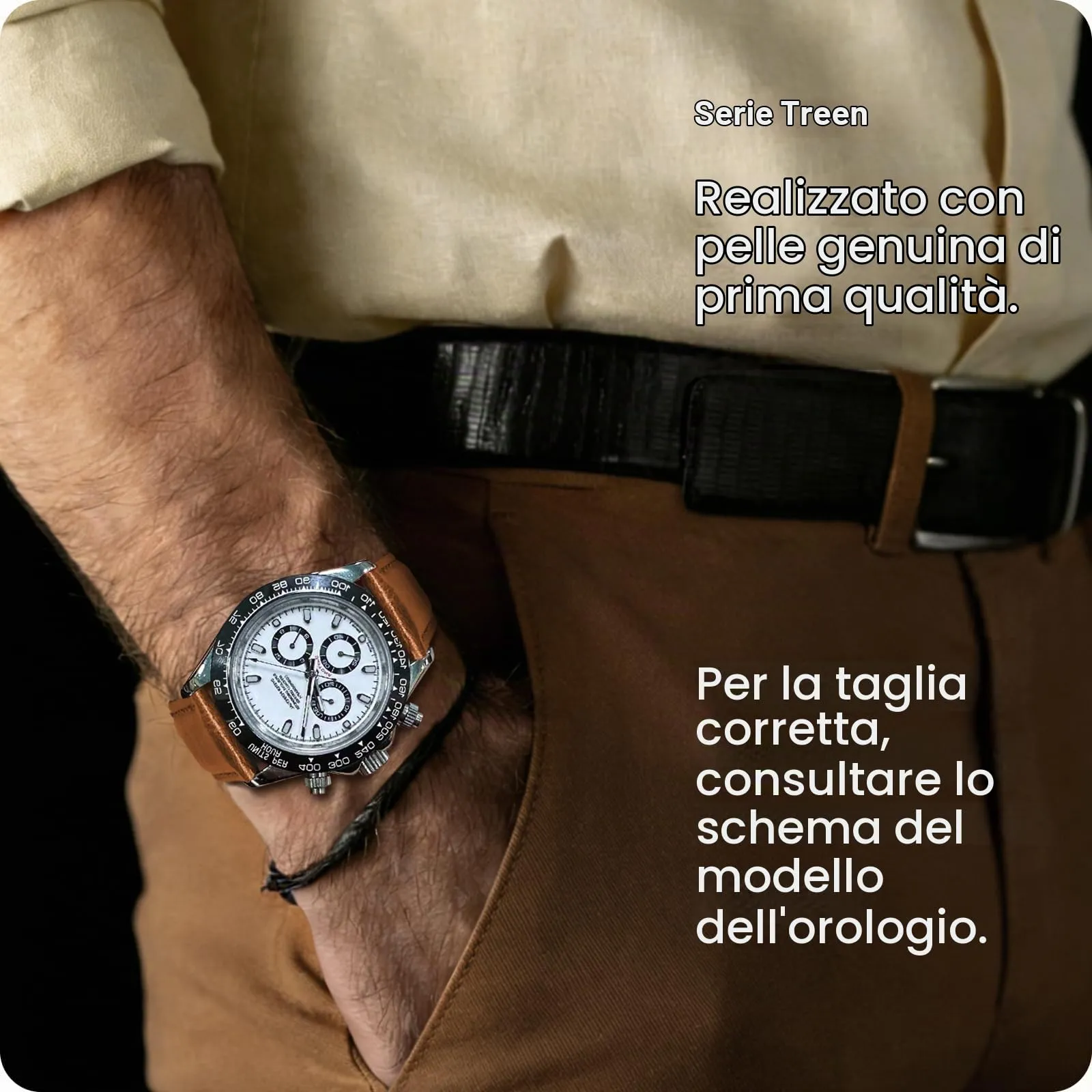 Fullmosa Cinturino Orologio 20mm in Vera Pelle a Sgancio Rapido, Marrone - immagine 3