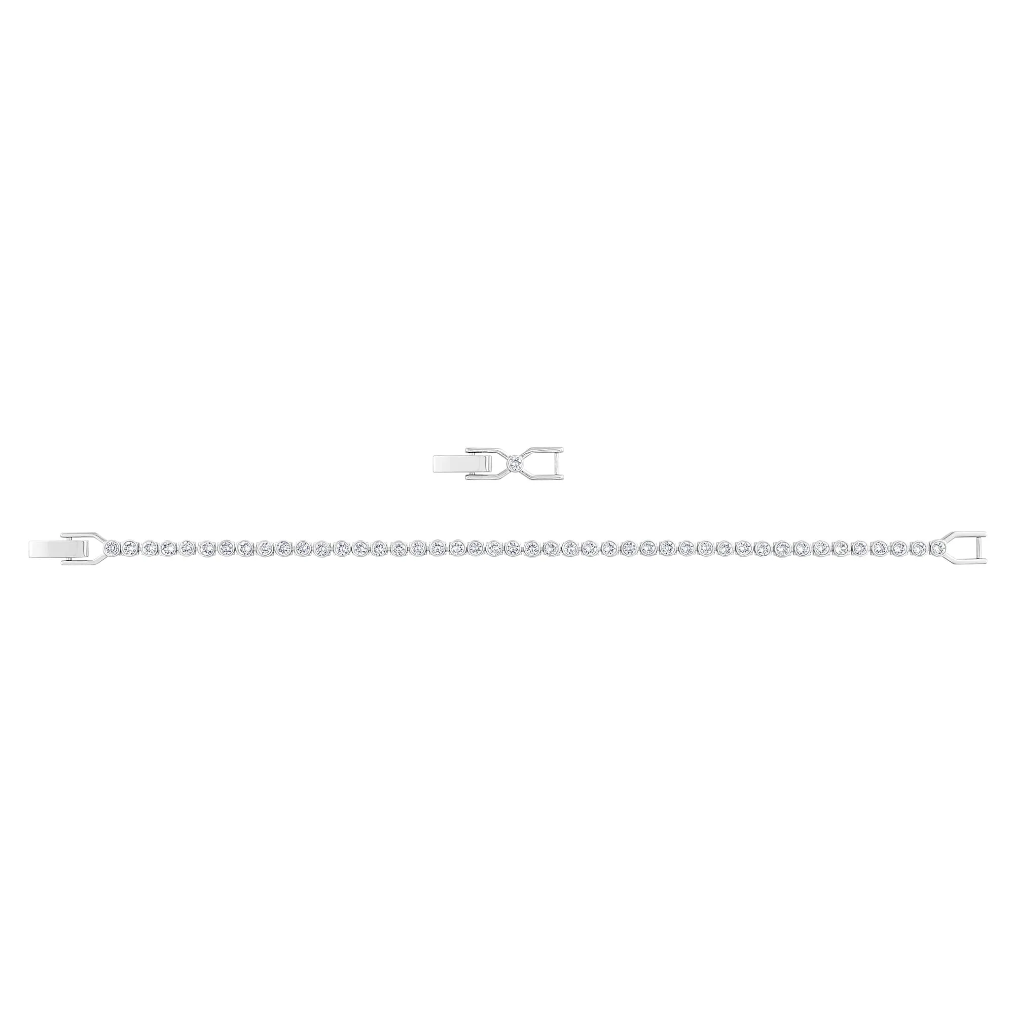 Swarovski Emily Tennis Bracelet, Round Cut, White, Rhodium Plated - immagine 2