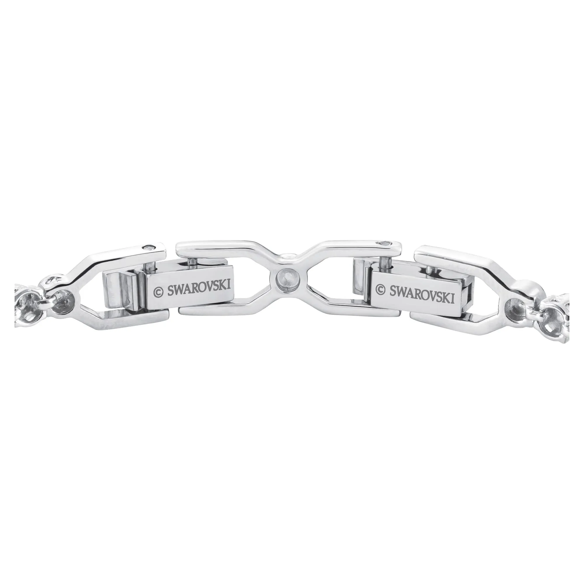 Swarovski Emily Tennis Bracelet, Round Cut, White, Rhodium Plated - immagine 4