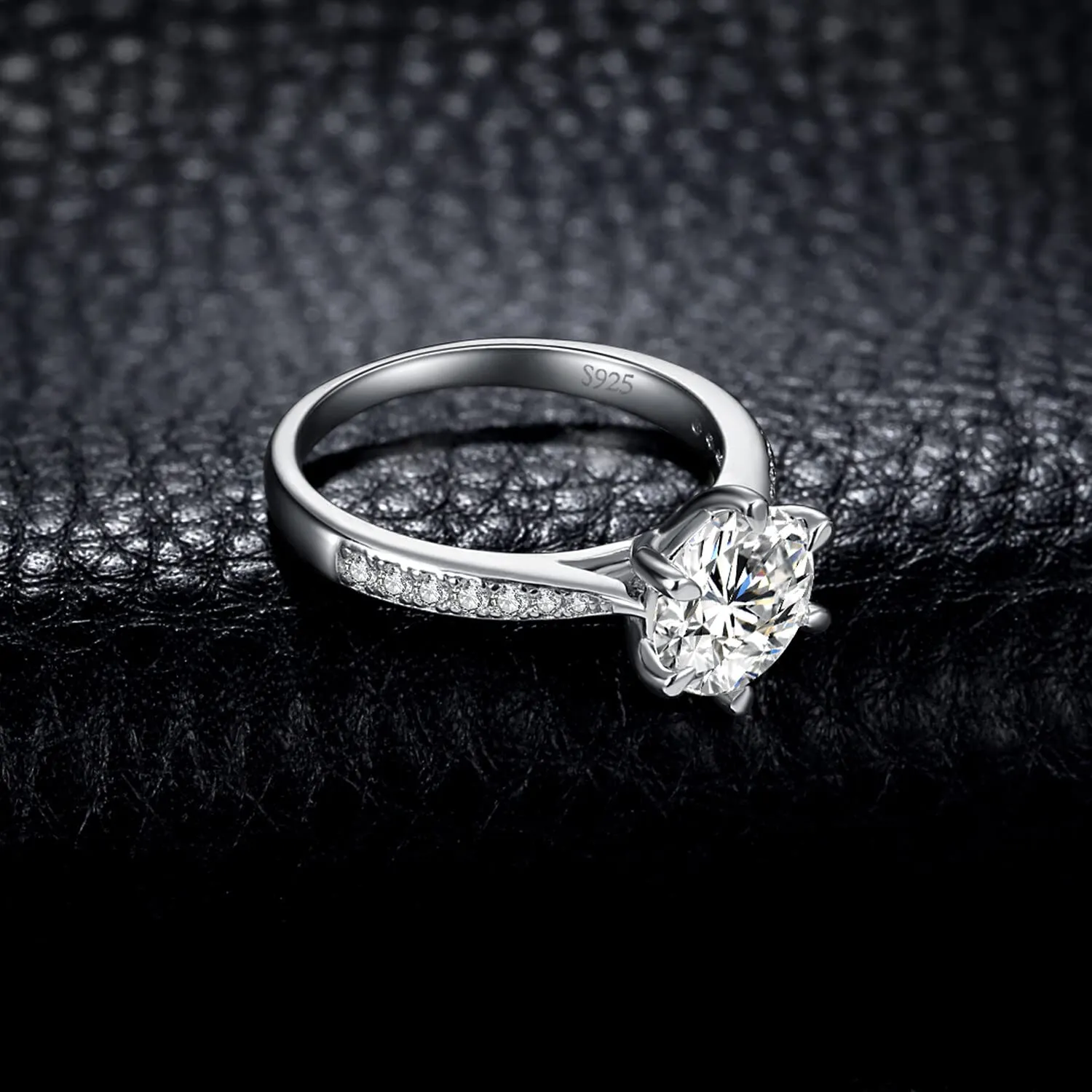 JewelryPalace Classico Anello Solitario Donna Argento 925 con Cubica Zirconia 2ct, Taglia 22 - immagine 5
