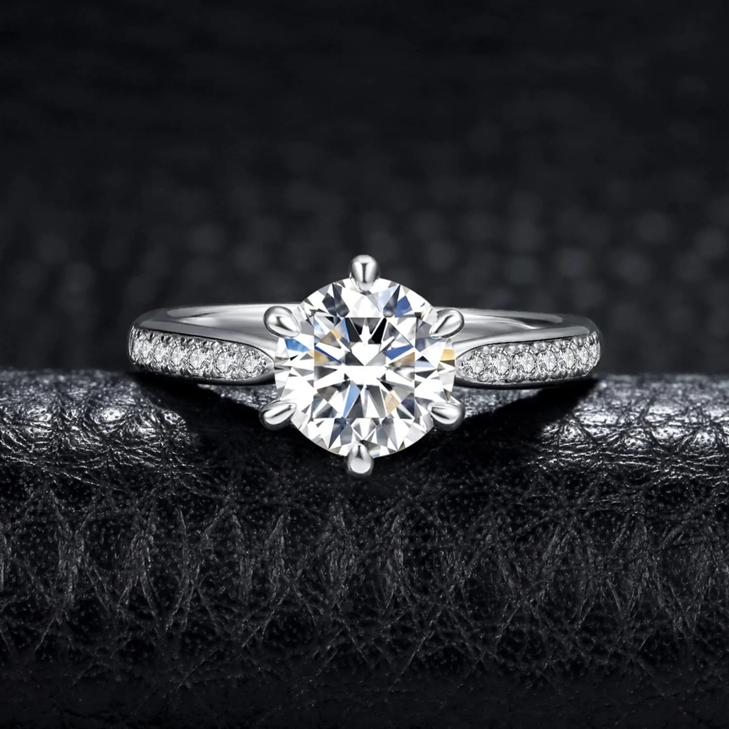 JewelryPalace Classico Anello Solitario Donna Argento 925 con Cubica Zirconia 3ct e Pietre Laterali, Taglia 13 - immagine 3