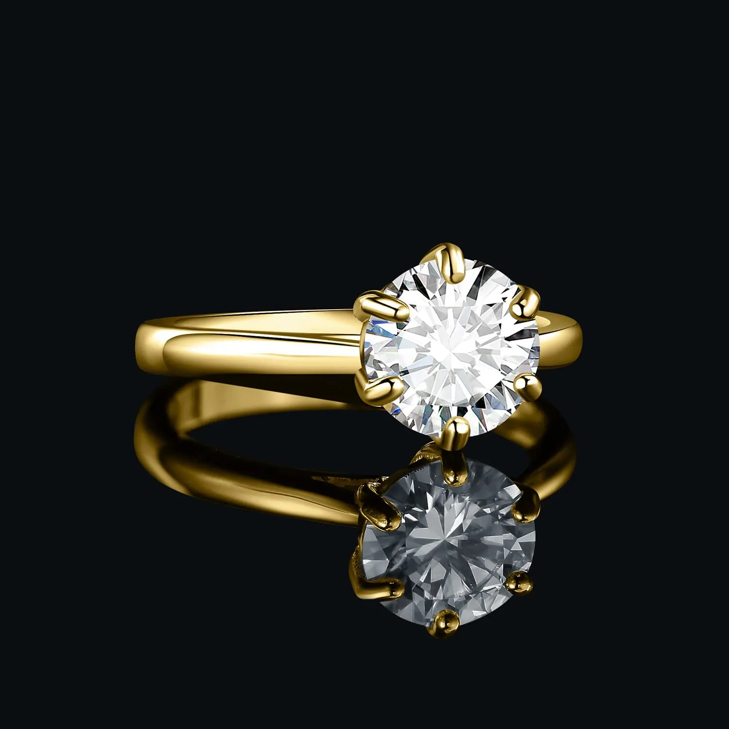 JewelryPalace Classico Anello Solitario Donna Argento 925 con Cubica Zirconia 3ct, Oro, Taglia 18.5 - immagine 2