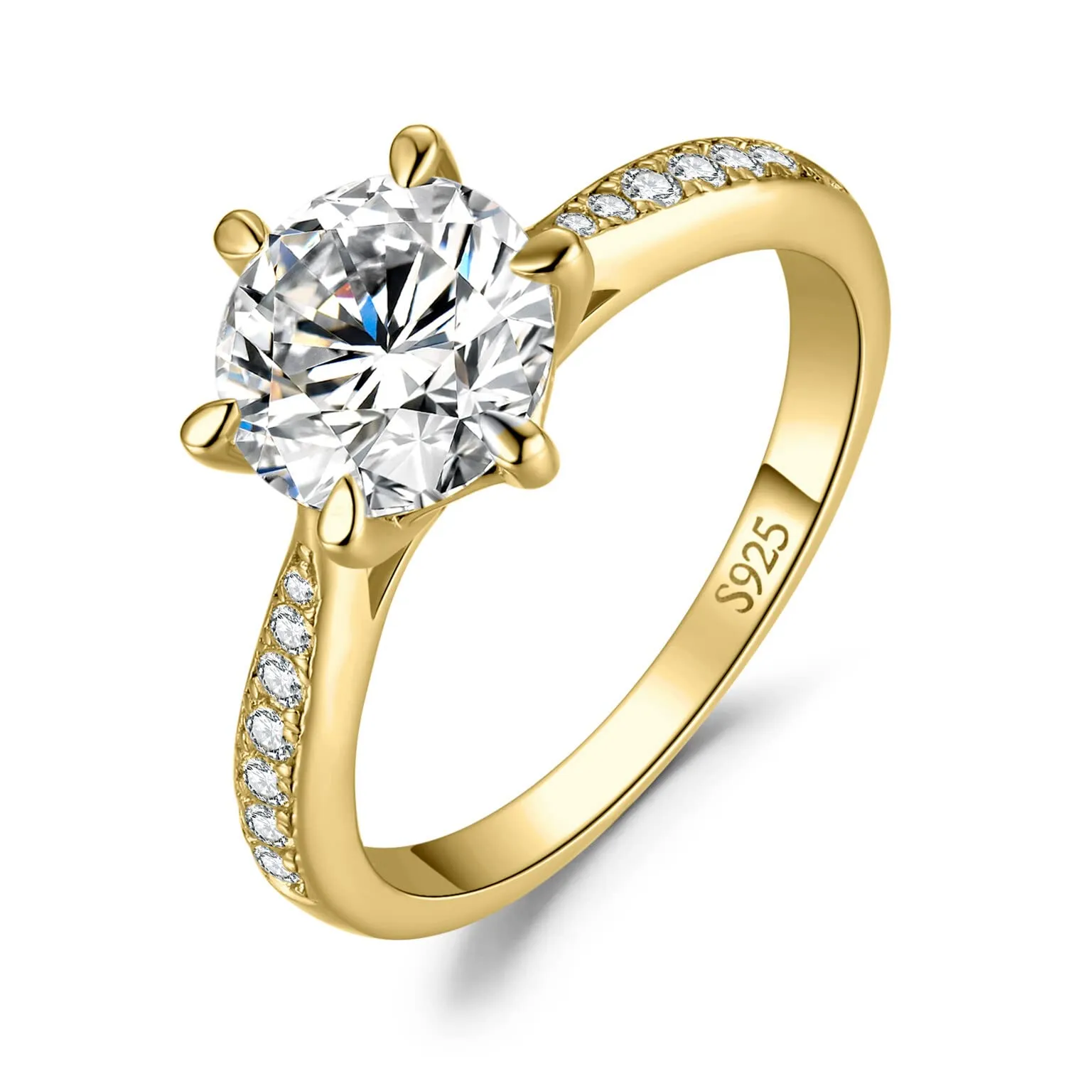 JewelryPalace Classico Anello Solitario Donna Argento 925 con Cubica Zirconia 2ct, Taglia 13 - immagine 1