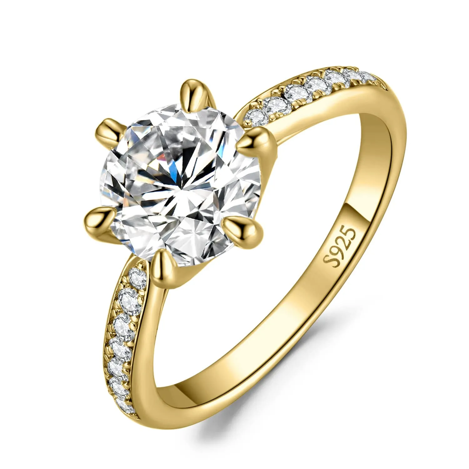 JewelryPalace Classico Anello Solitario Donna Argento 925 con Cubica Zirconia 3ct, Taglia 22 - immagine 1