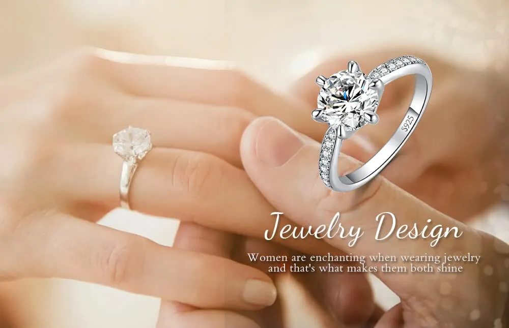 JewelryPalace Classico Anello Solitario Donna Argento 925 con Cubica Zirconia 3ct, Taglia 10.5 - immagine 6