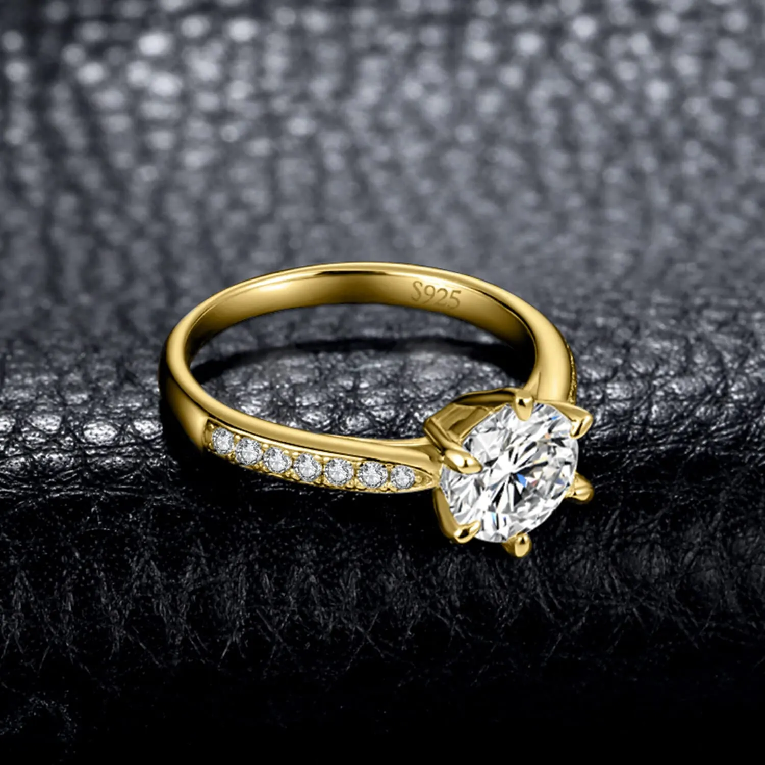 JewelryPalace Classico Anello Solitario Donna Argento 925 con Zirconia Cubica 3ct, Oro, Taglia 11.5 - immagine 4
