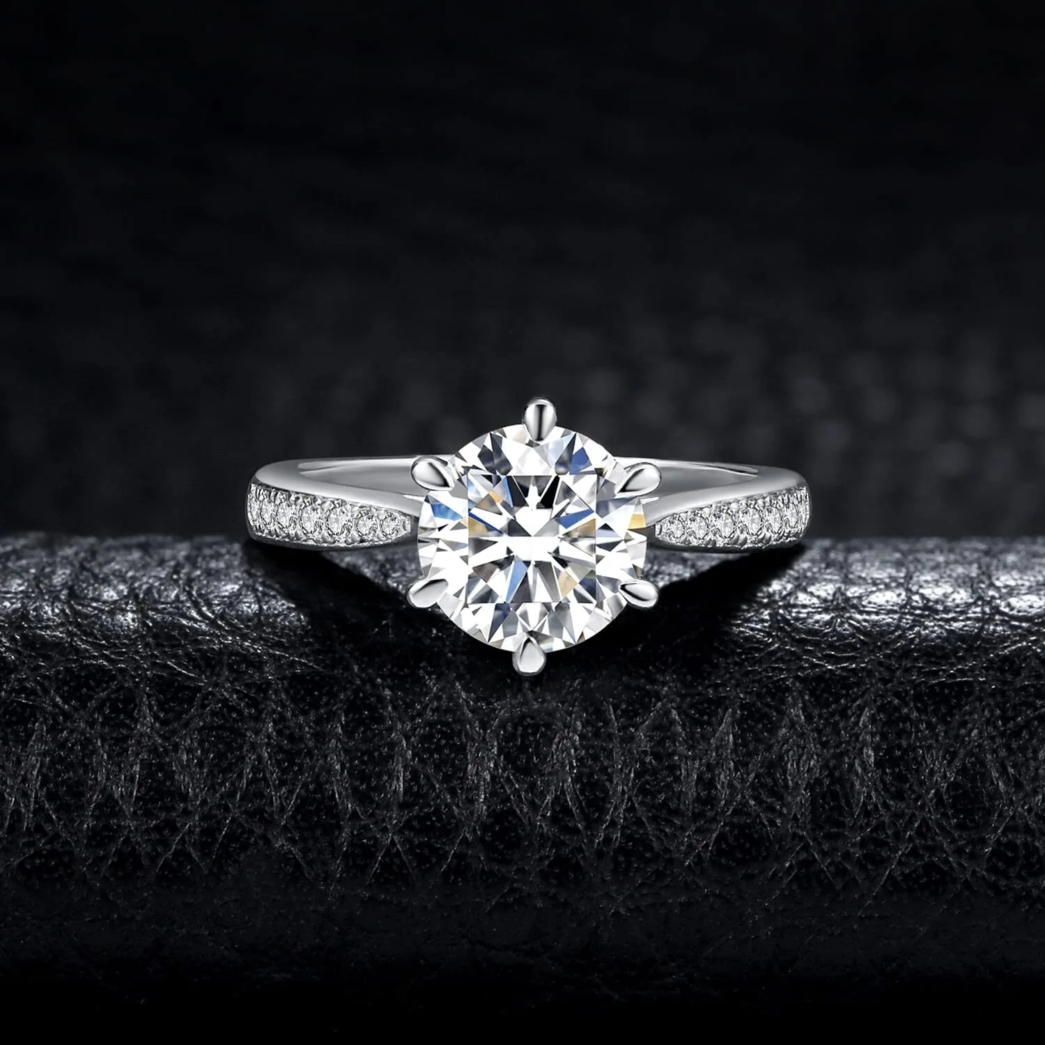 JewelryPalace Classico Anello Solitario Donna Argento 925 con Cubica Zirconia 2ct e Pietre Laterali, Taglia 17 - immagine 3