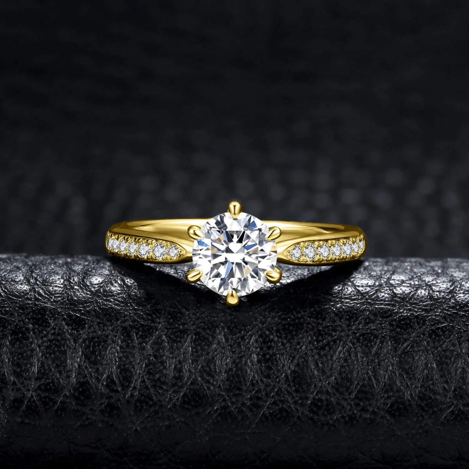 JewelryPalace Classico Anello Solitario Donna Argento 925 con Cubica Zirconia 1ct, Dorato, Misura 19.5 - immagine 3