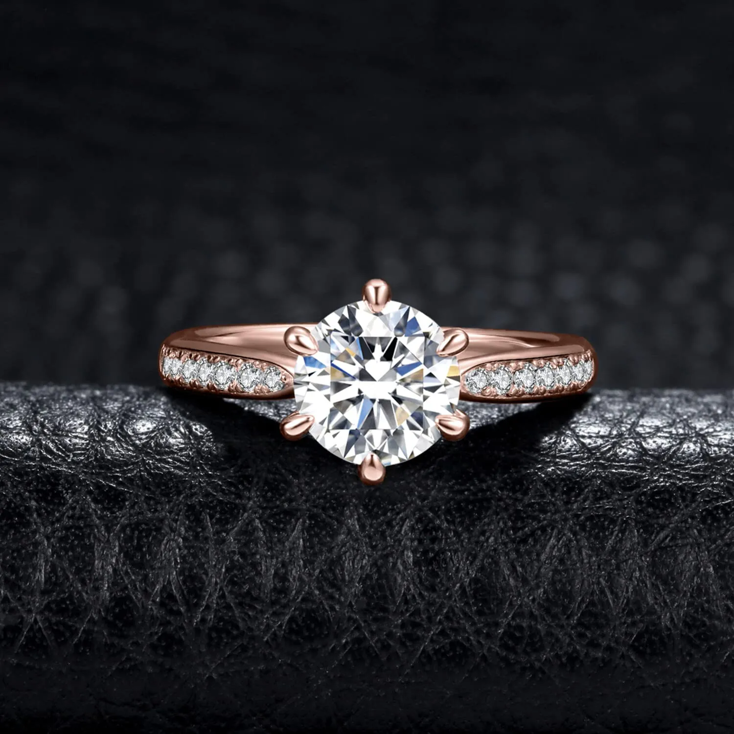 JewelryPalace Classico Anello Solitario Donna Argento 925 con Cubica Zirconia 3ct, Oro Rosa, Taglia 14.5 - immagine 3