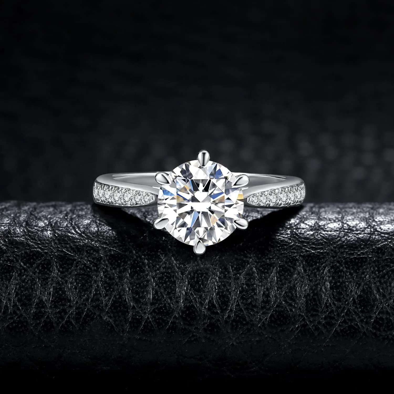 JewelryPalace Classico Anello Solitario Donna 2ct Zirconia Cubica Placcato Oro Bianco 14K, Misura 10.5 - immagine 3