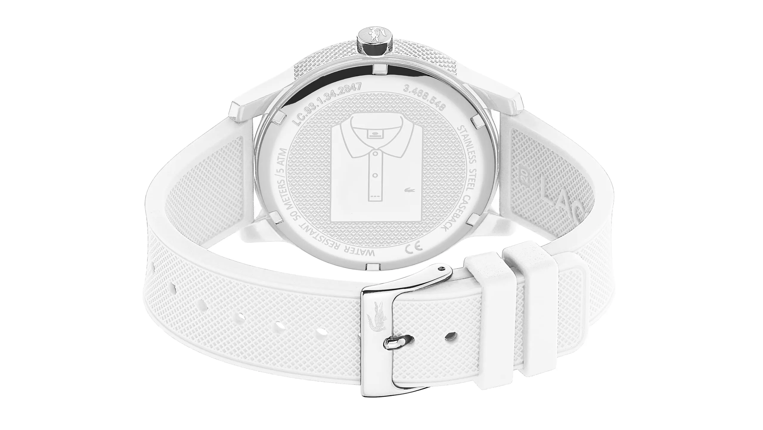 Lacoste 12.12 Orologio Analogico al Quarzo da Uomo, Cinturino in Silicone Bianco - 2011039 - immagine 3
