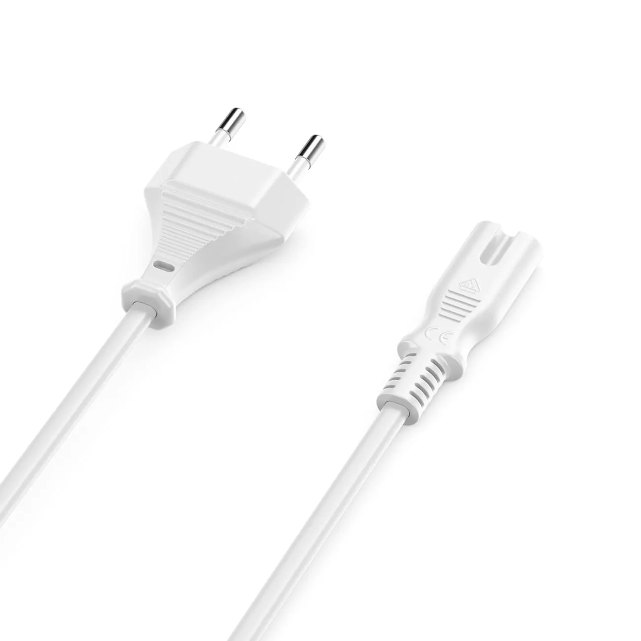 deleyCON Cavo di Alimentazione 5m Spina Tipo C Europlug a Presa C7 - Bianco - immagine 2