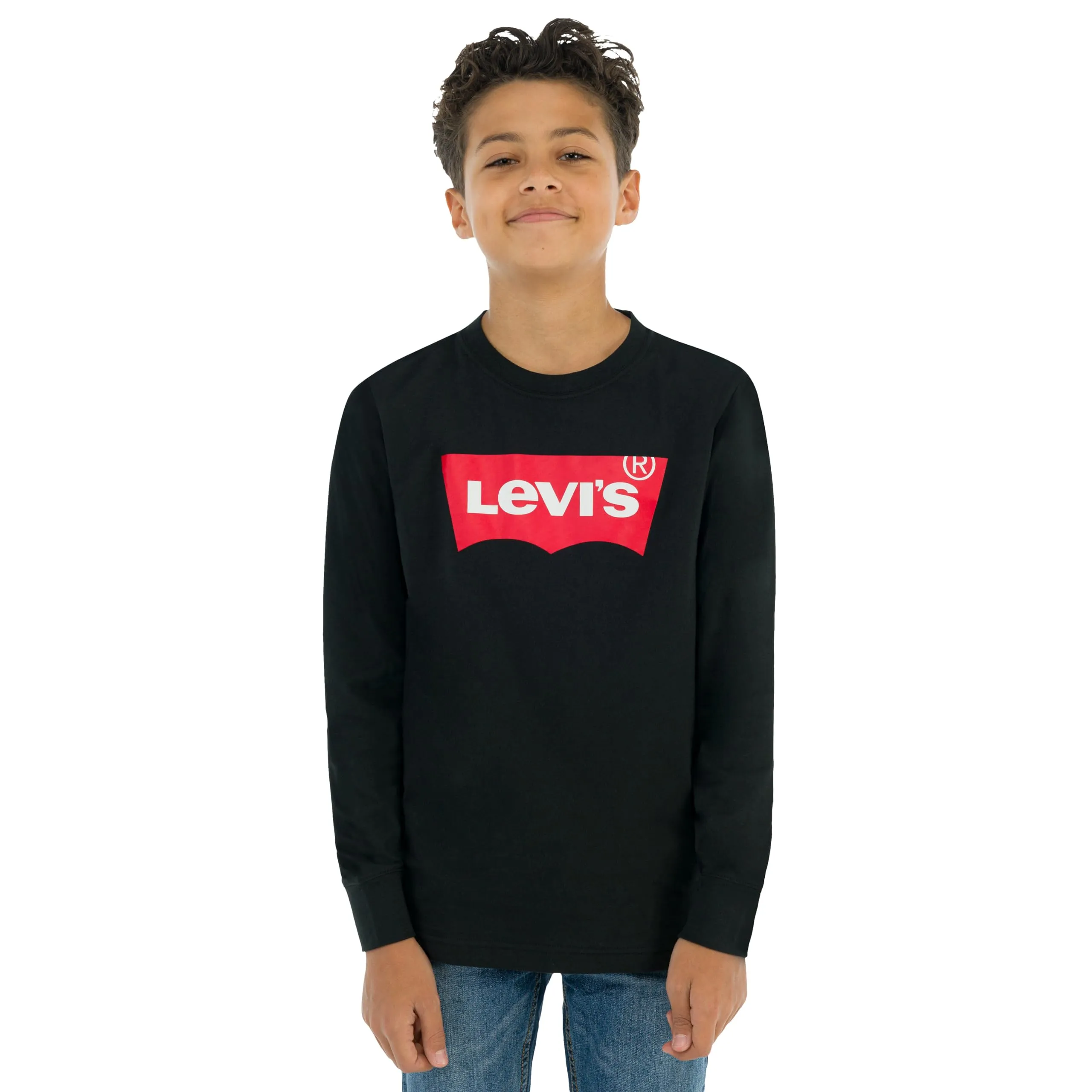 Levi's Kids Boys Batwing Long Sleeve T-shirt - Black - immagine 1