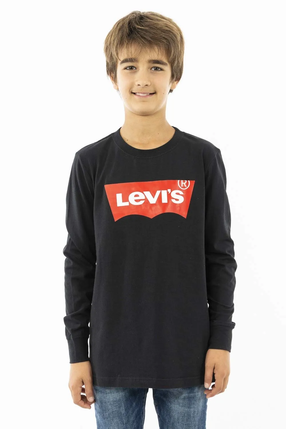 Levi's Kids Boys Batwing Long Sleeve T-shirt - Black - immagine 3