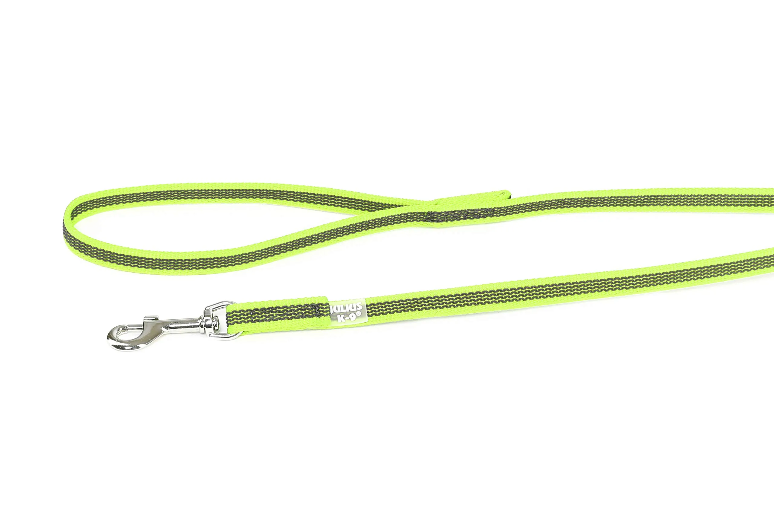 Julius-K9 Super Presa Guinzaglio Con Manico, 14 mm x 2 m, Giallo Neon - immagine 3