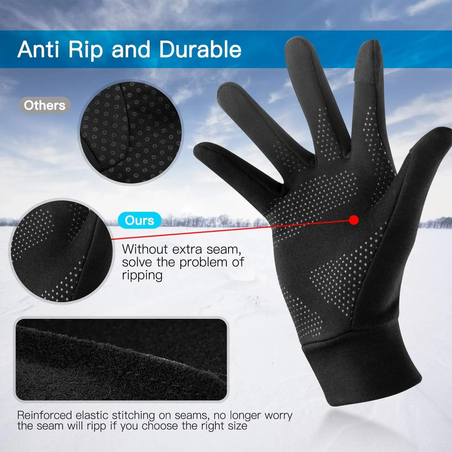 Unigear Guanti Termici Invernali Touchscreen Antiscivolo per Uomo e Donna - immagine 4