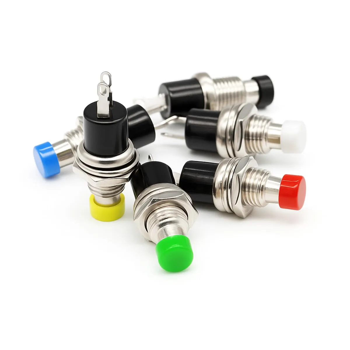 Gebildet 24pezzi 7mm Mini Pulsante Momentaneo SPST 2Pin 3V-230V 1A per Modellismo Ferroviario Hobby - immagine 2