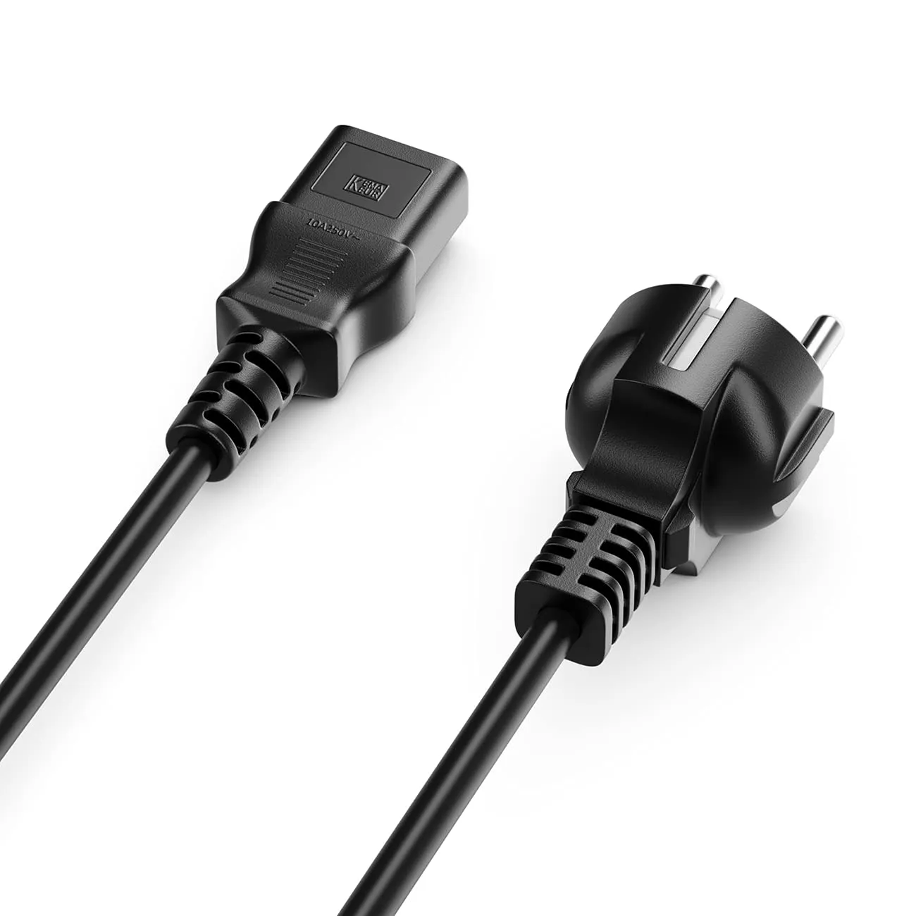 deleyCON Cavo Alimentazione 3,0m Spina Tipo F a Presa C13 - Nero - immagine 2