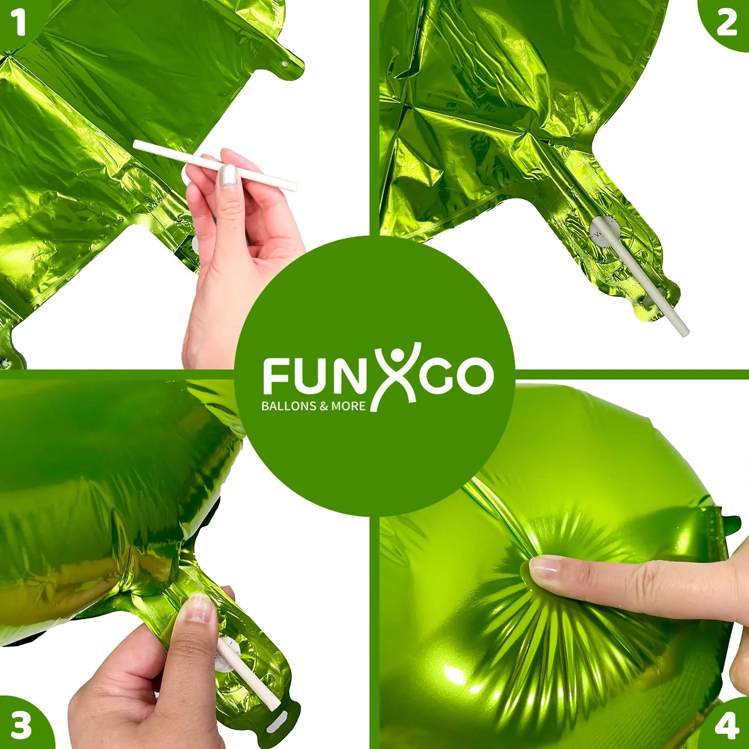 FUNXGO Palloncino Numero 5 Verde - immagine 4