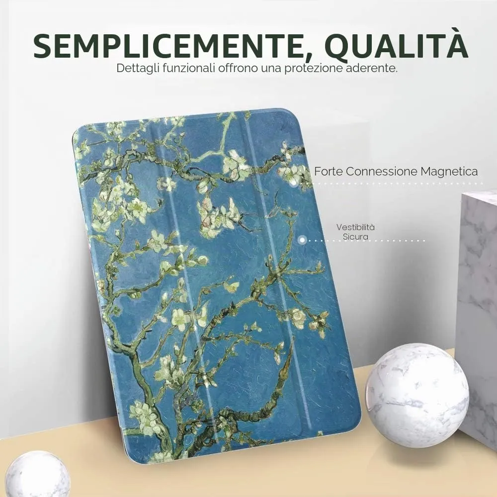 MoKo Cover for iPad 9th/8th/7th Gen 10.2 inch (2019-2021), Fiori di Mandorlo - immagine 3
