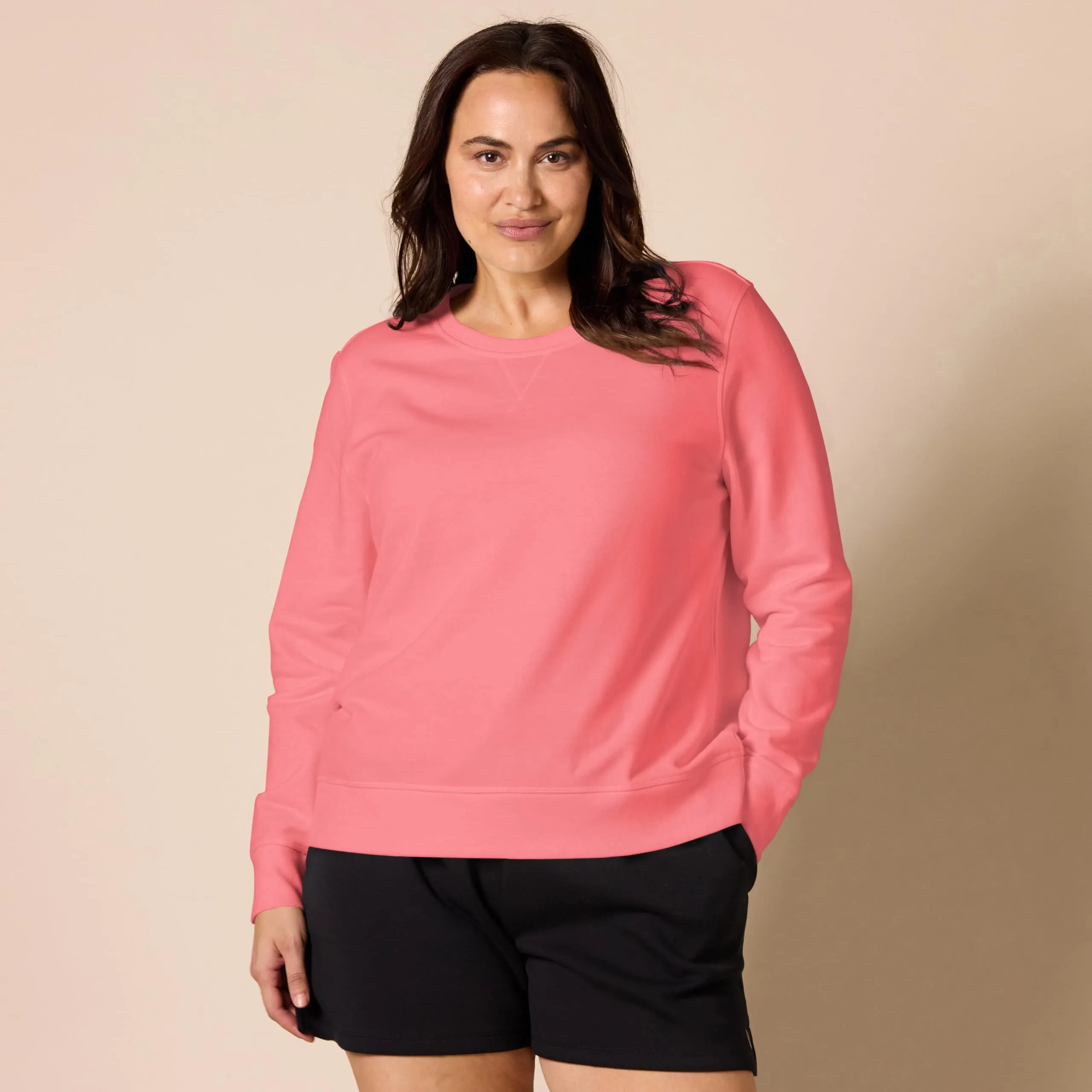 Amazon Essentials Felpa Girocollo da Donna in Pile di Spugna Francese, Rosa Corallo, M - immagine 6