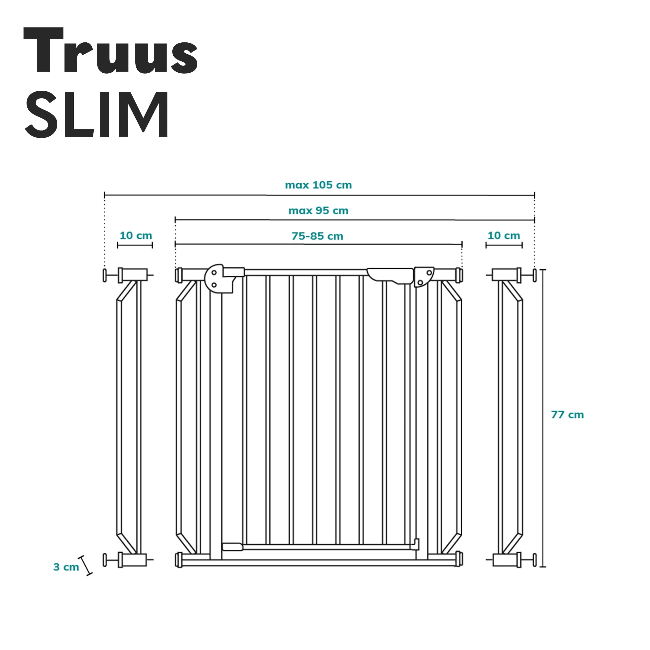 Lionelo Truus Slim Cancelletto di Sicurezza Larghezza Regolabile 75-105 cm - immagine 8
