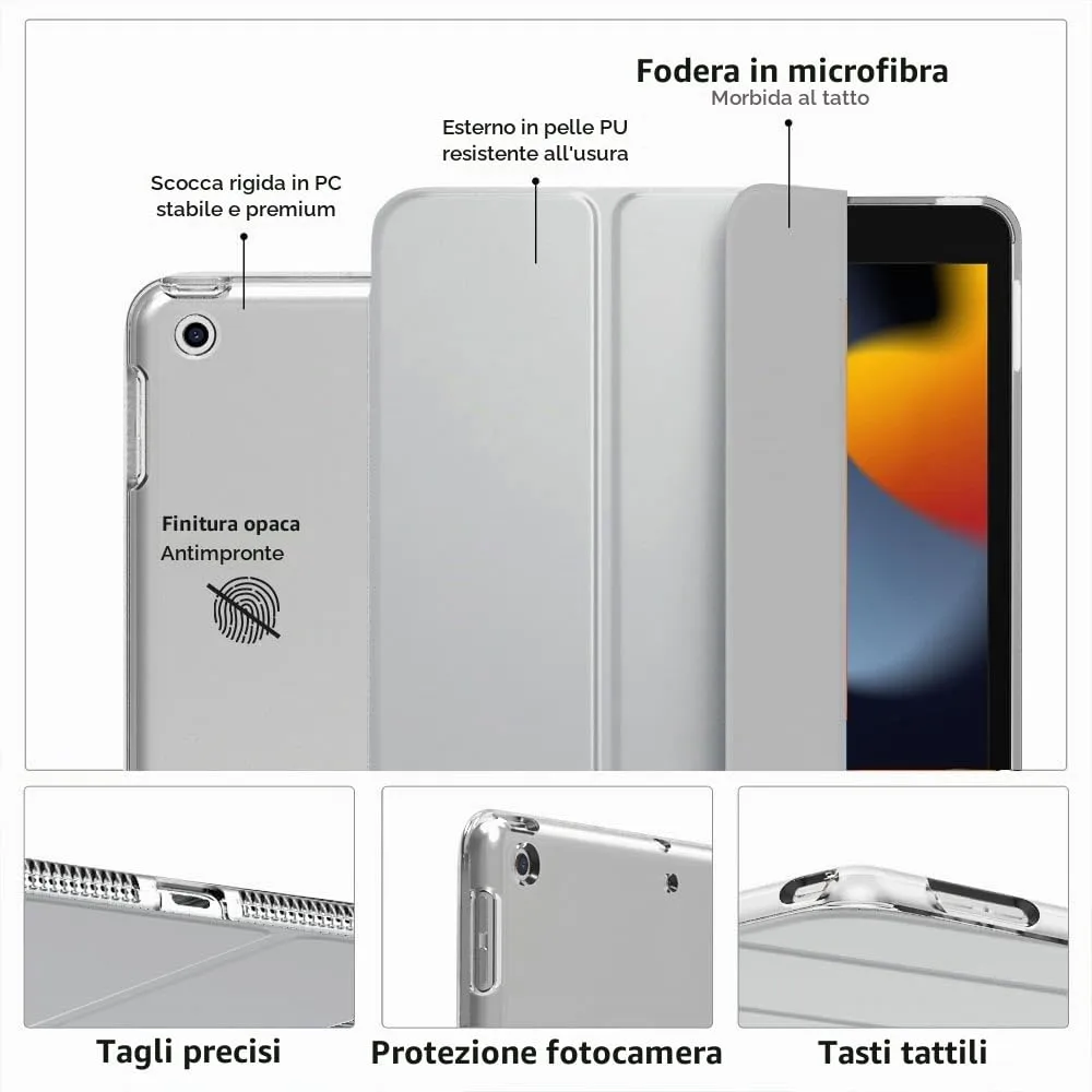 MoKo Cover for iPad 9th/8th/7th Gen (2019-2021), Argento - immagine 4