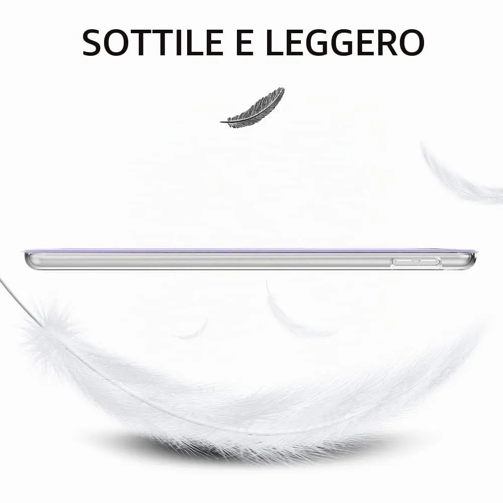 MoKo Custodia per iPad 10.2 (9a/8a/7a generazione 2019-2021), Sottile con Supporto e Protezione Posteriore Traslucida, Lilla Primaverile - immagine 8