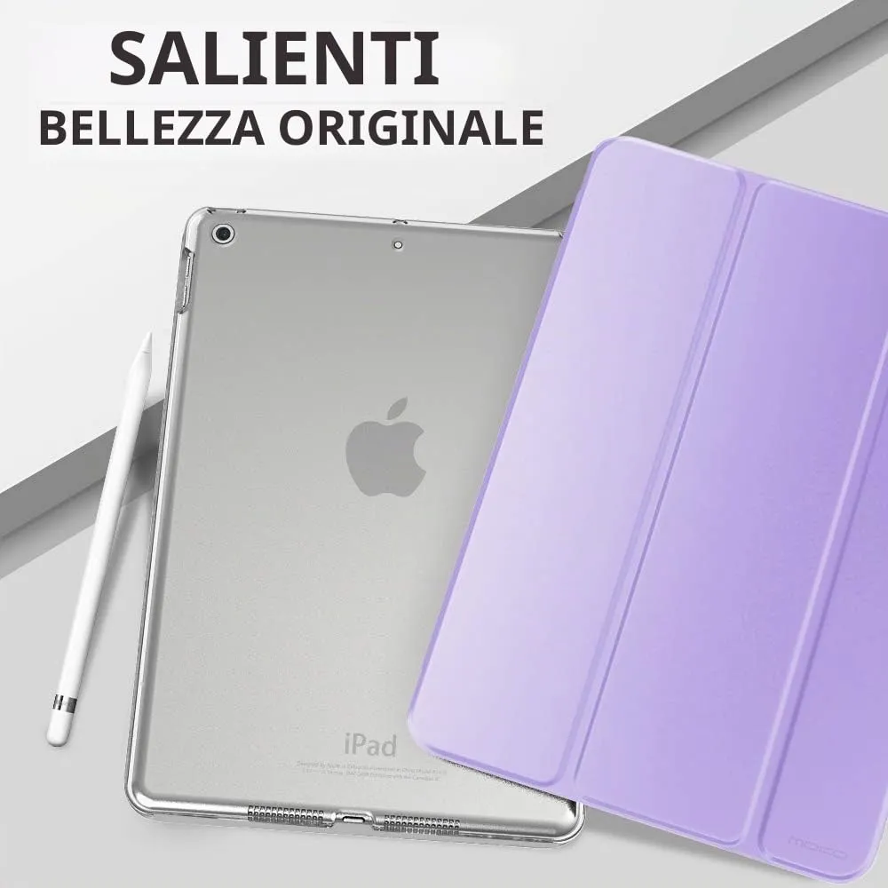 MoKo Custodia per iPad 10.2 (9a/8a/7a generazione 2019-2021), Sottile con Supporto e Protezione Posteriore Traslucida, Lilla Primaverile - immagine 9
