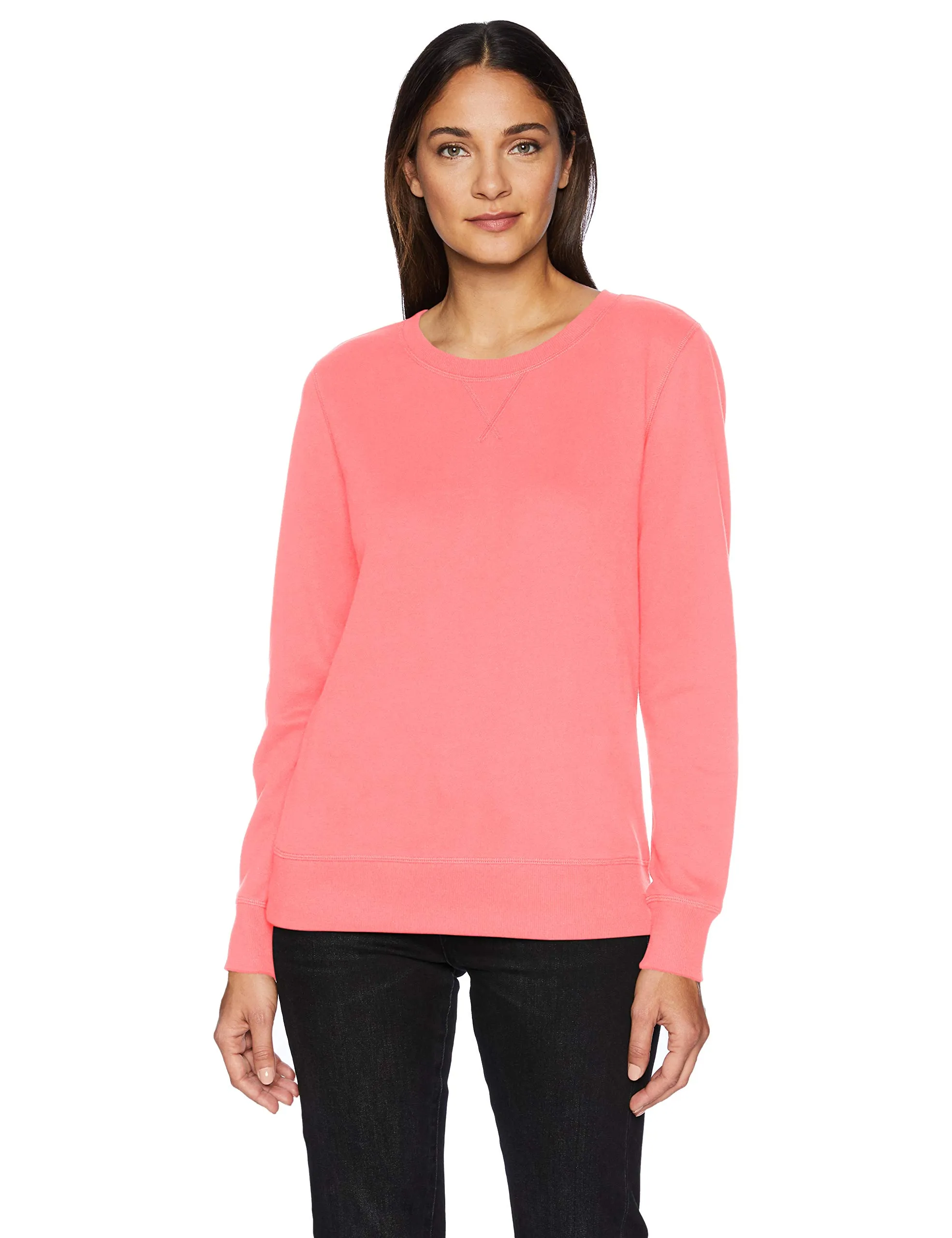 Amazon Essentials Felpa girocollo da donna in pile di spugna francese, Rosa Corallo, XL - immagine 1