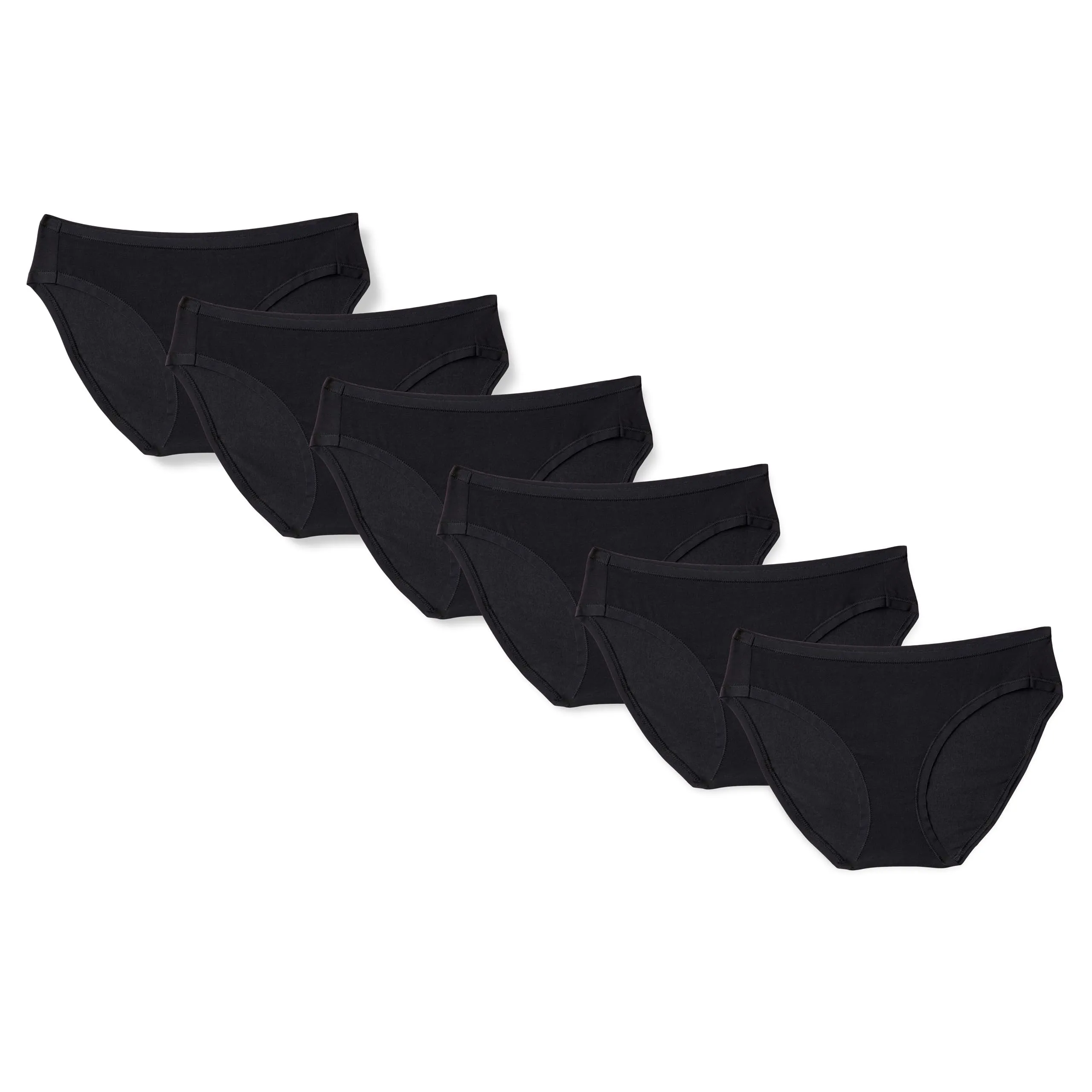 Amazon Essentials Cotton Bikini Panties, 6-Pack, Black, 4XL Plus - immagine 1
