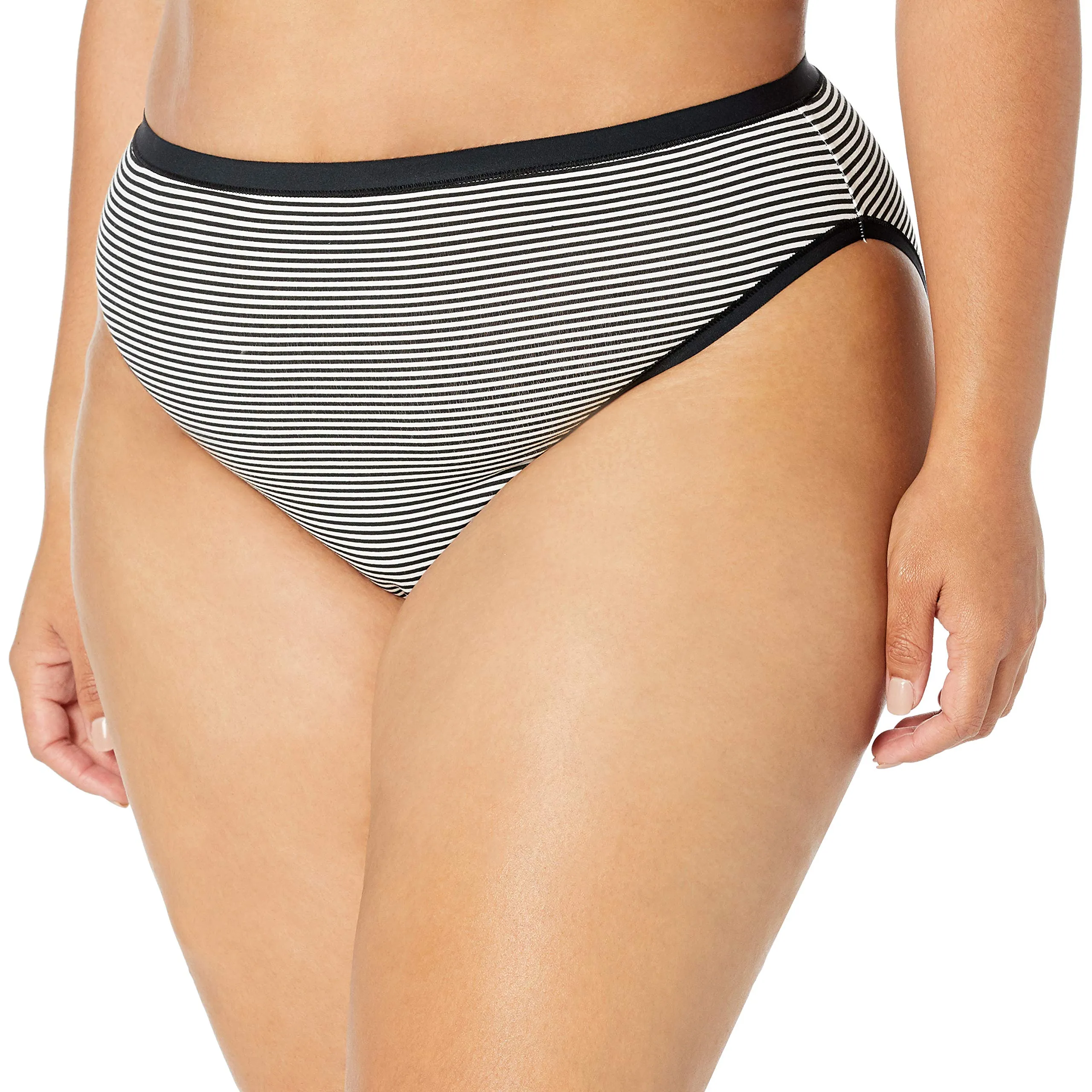 Amazon Essentials Slip Bikini a Taglio Alto in Cotone Elasticizzato Donna, Confezione da 6, Colori Basici, XL Plus - immagine 2
