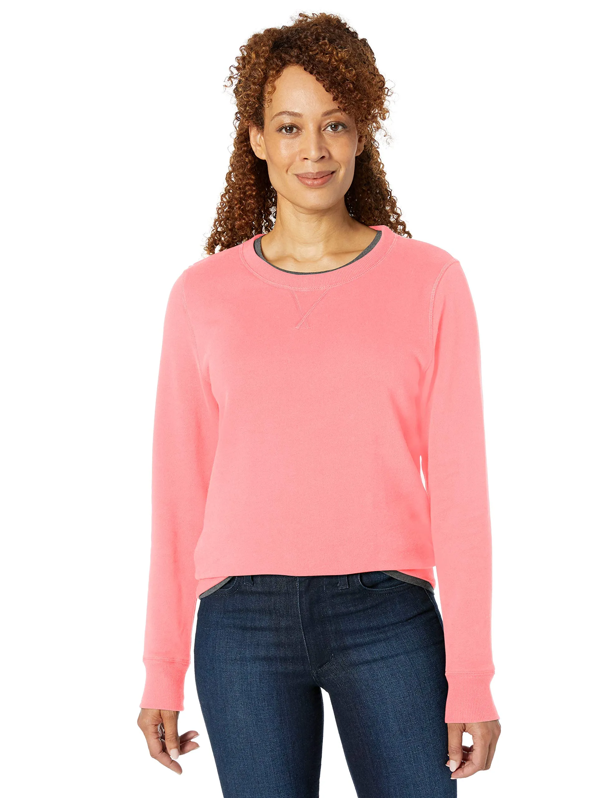 Amazon Essentials Felpa Girocollo Donna in Pile di Spugna Francese, Rosa Corallo, L - immagine 8