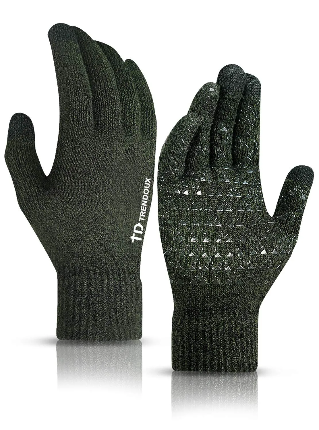 TRENDOUX Winter Touch Screen Gloves, Midnight Green, L - immagine 1