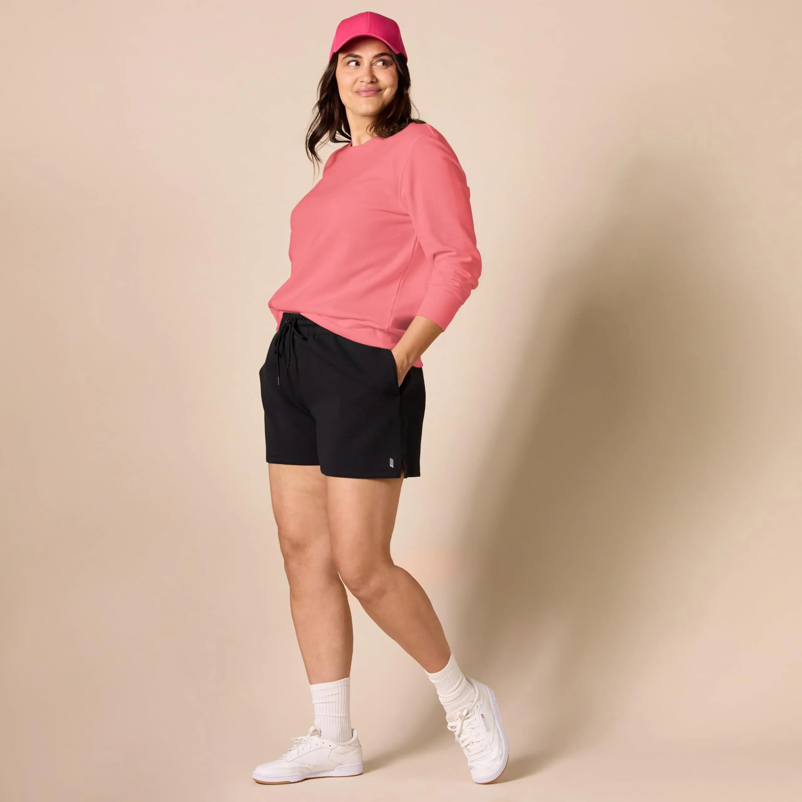 Amazon Essentials Felpa in Pile Girocollo Donna, Rosa Corallo, S - immagine 7