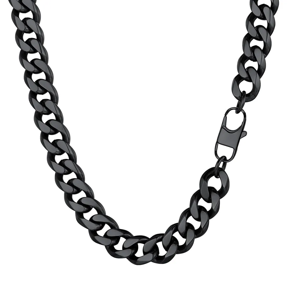 PROSTEEL Collana a Catena Cubana uomo, Acciaio Inossidabile, 12 mm, 60 cm, Nero - immagine 1