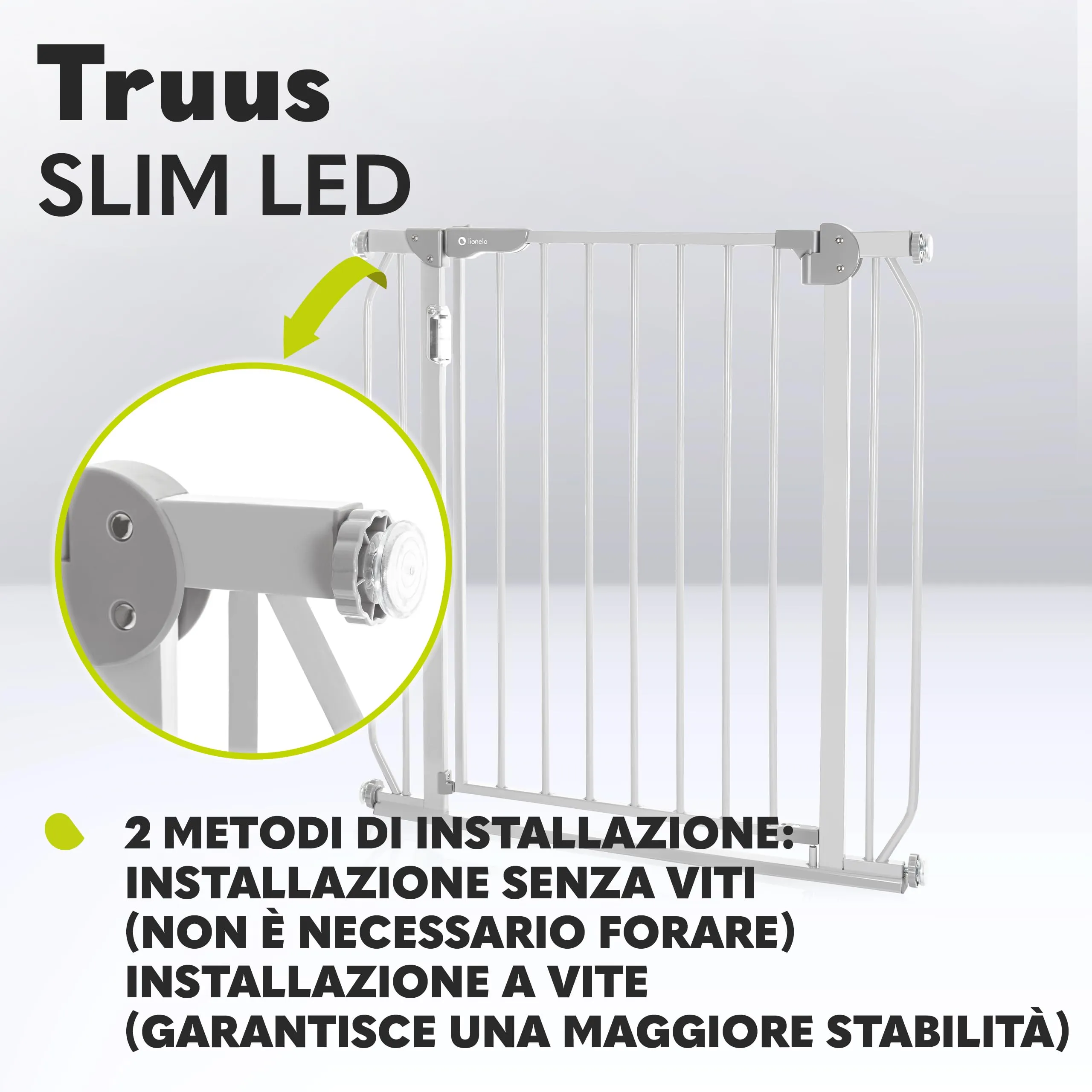 Lionelo Truus Slim LED Cancelletto di Sicurezza Regolabile 75-105 cm, Grigio - immagine 4