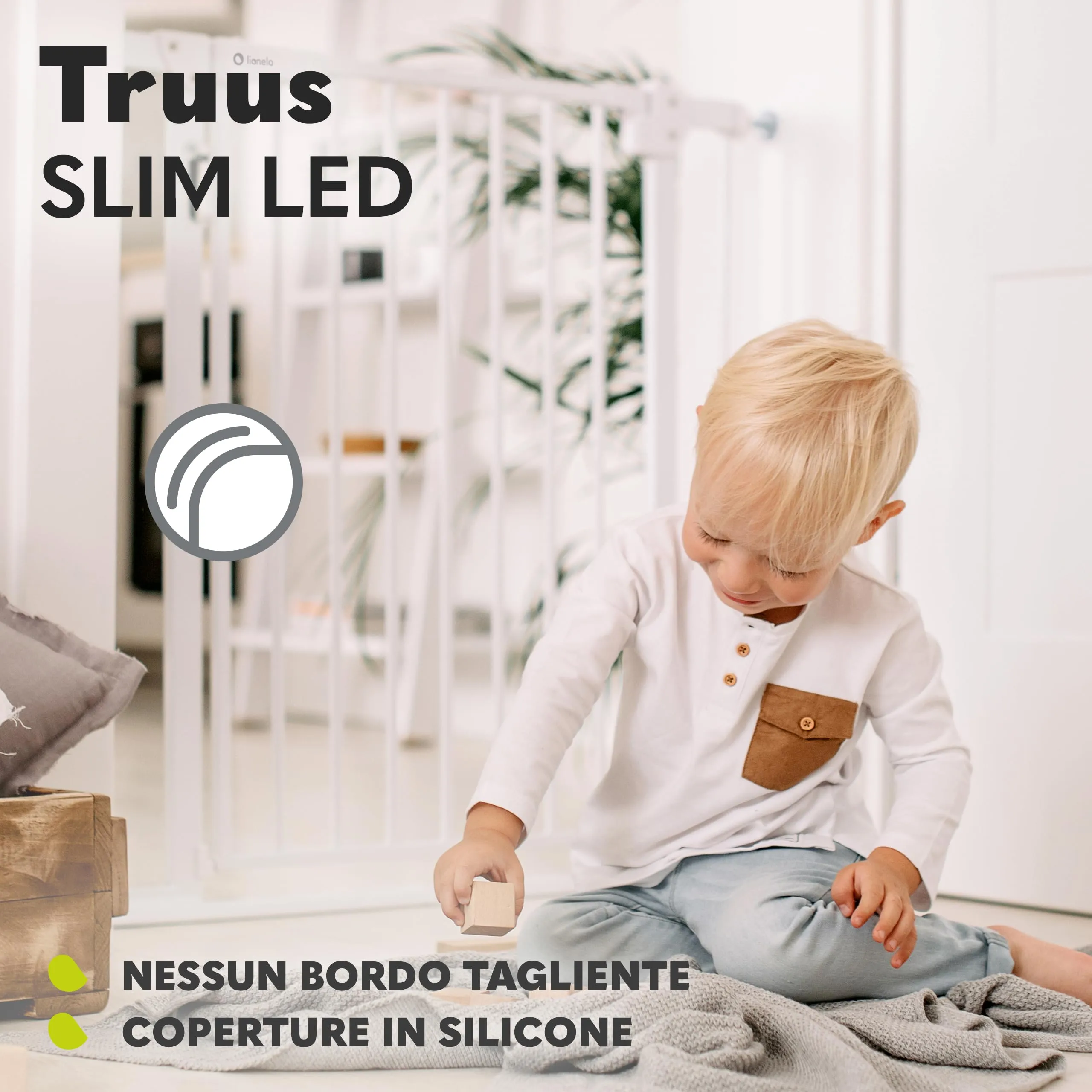 Lionelo Truus Slim LED Cancelletto di Sicurezza Regolabile 75-105 cm, Grigio - immagine 8