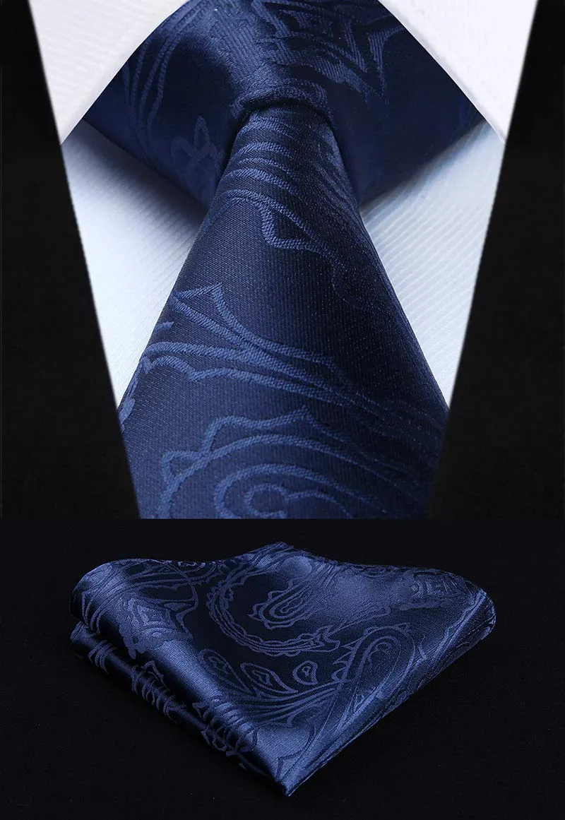 HISDERN Paisley Jacquard Gilet, Tie and Pocket Square Set - immagine 6
