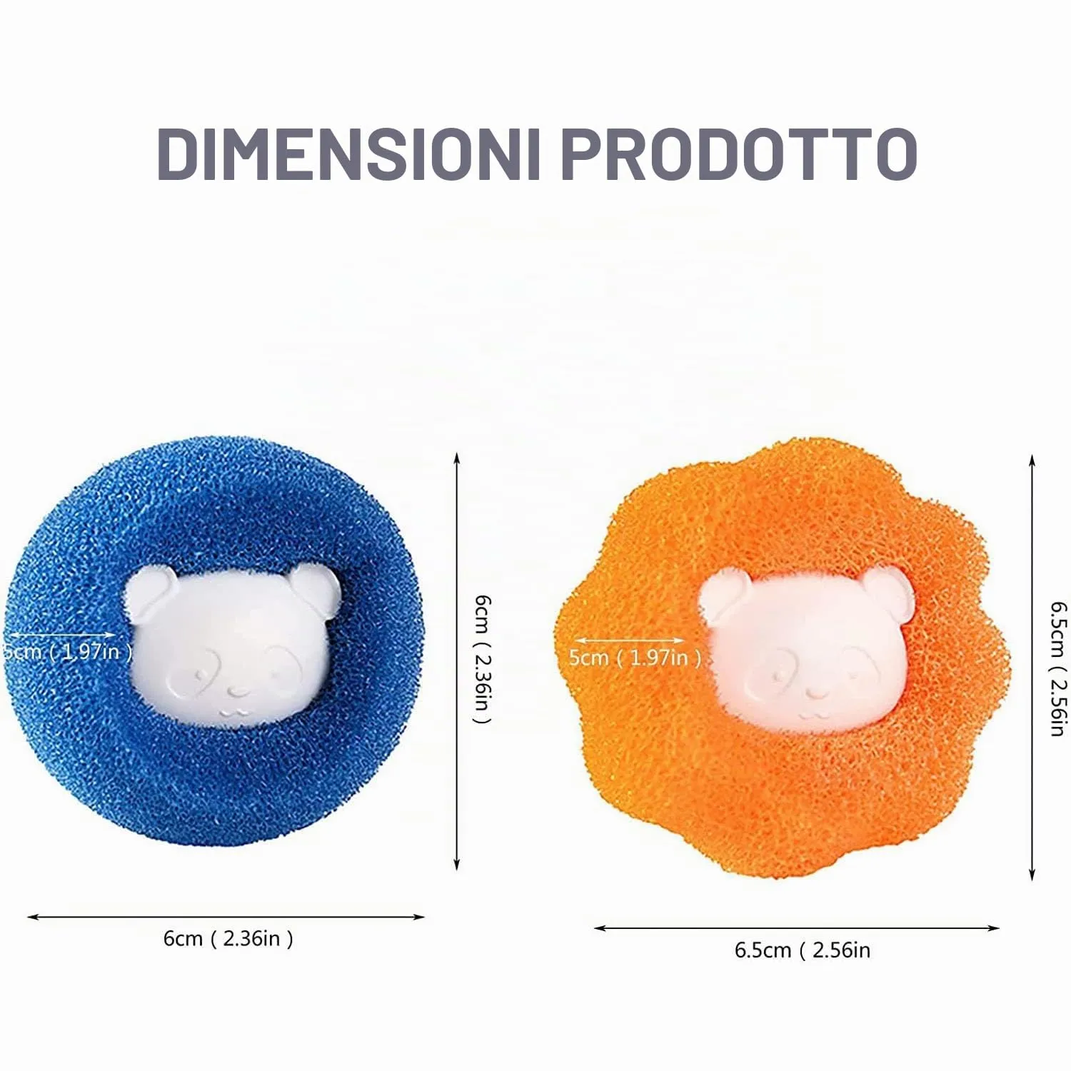 HNYGS-EU Acchiappa Capelli e Peli per Lavatrice, Sfere per Bucato Riutilizzabili, 8 Pezzi, Orange+Blue - immagine 5