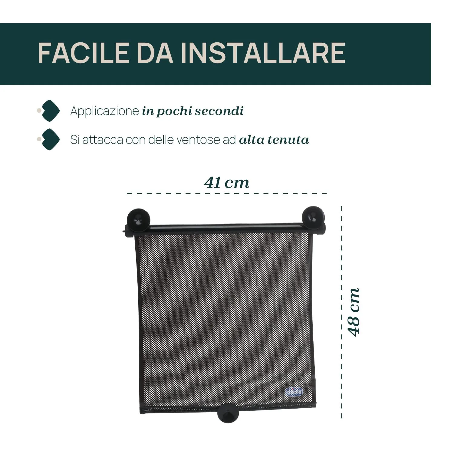 Chicco Tendina Parasole Auto Universale con Clip, Nero, 10.5x4x45.5 cm - immagine 3